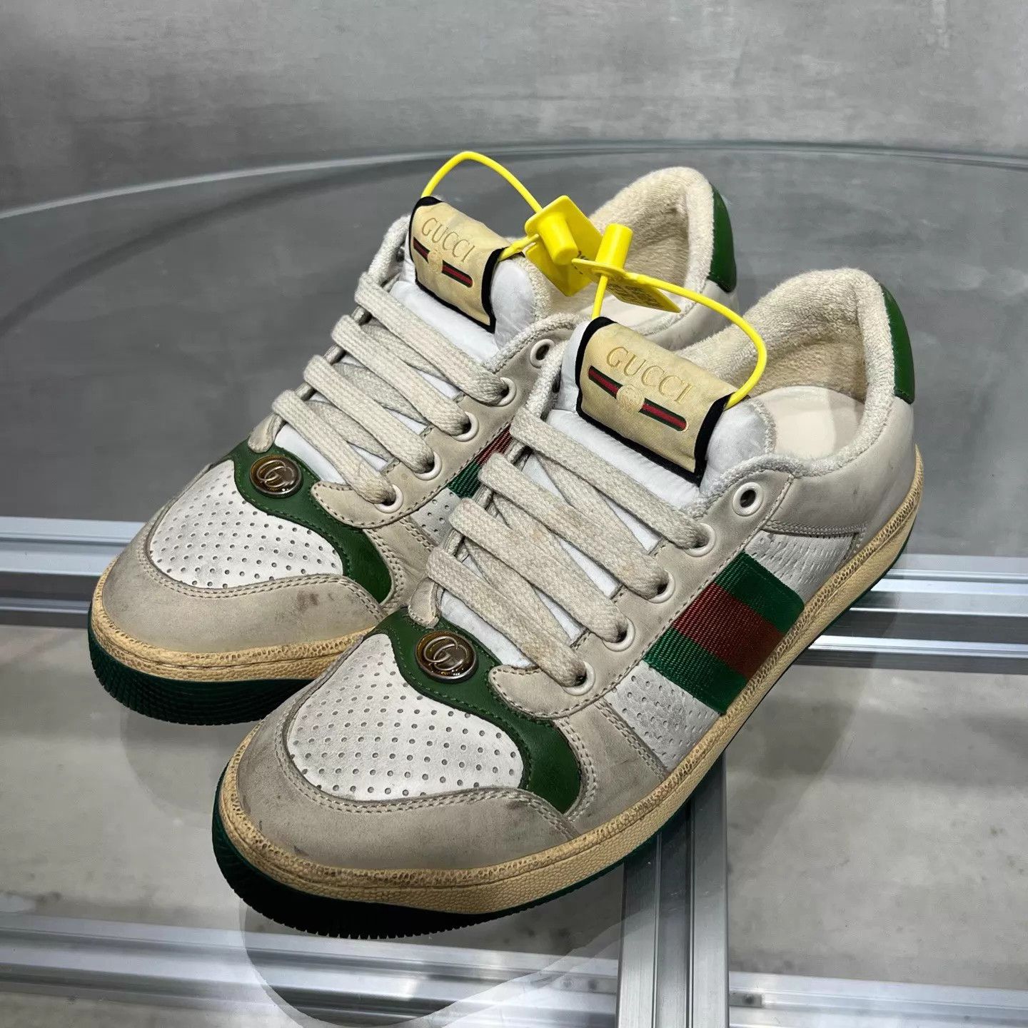 Gucci Gucci Green Enamel Dirty Sneakers 37 Size US 6.5 / IT 36.5 - 2 Thumbnail