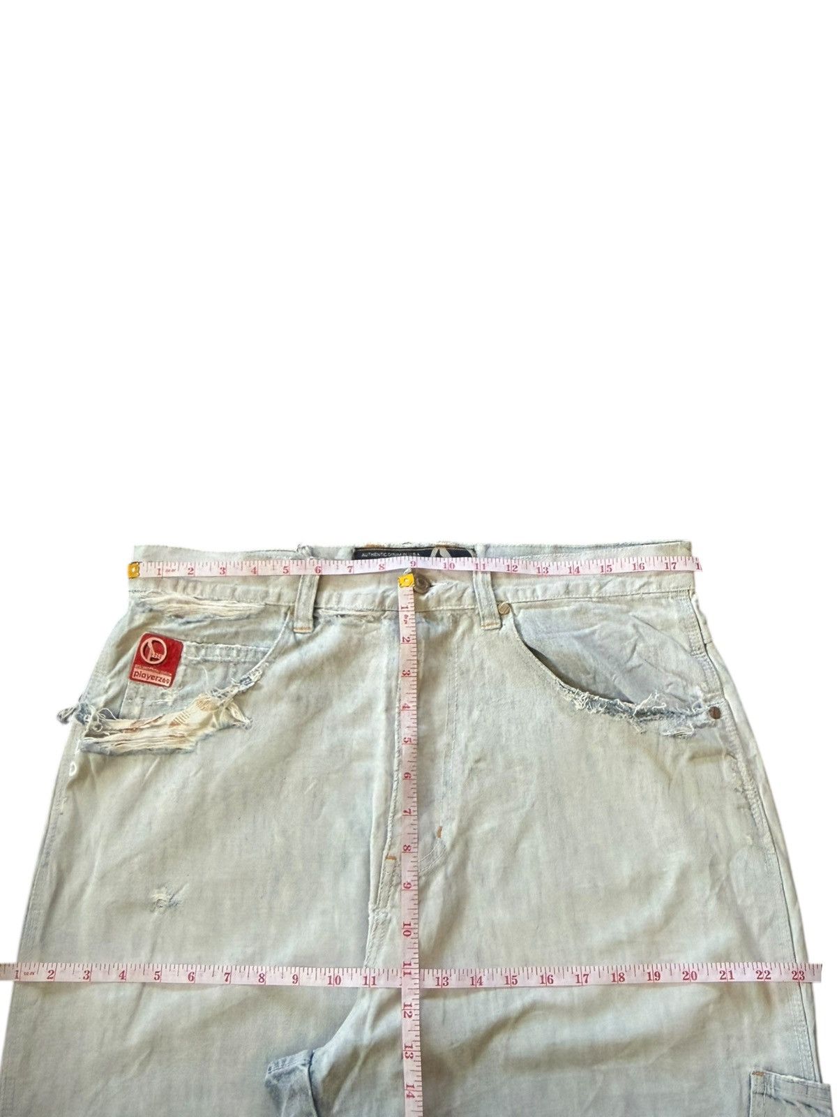 Fubu Vintage Japanese Brand Carpenter Cargo Distress Baggy Jeans Size US 35 - 6 Thumbnail