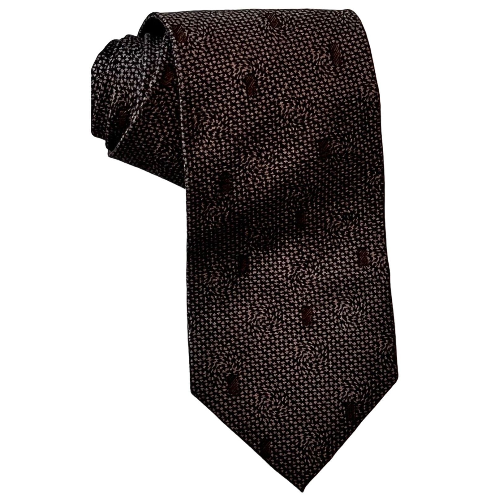 Other Vintage Format silk tie ~ Brown & Black ~ necktie Size ONE SIZE - 2 Thumbnail