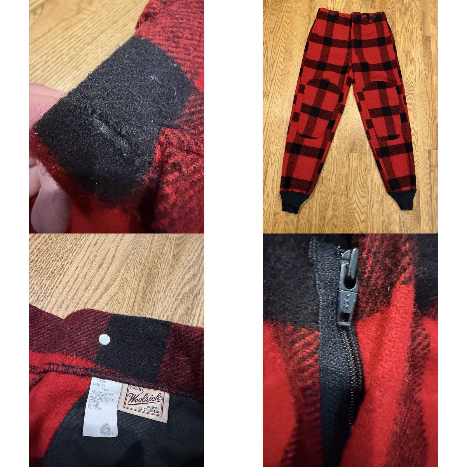 Vintage Vintage Woolrich Hunting Pants Mens 34 Red Black Buffalo Plaid Wool Blend Vtg Size US 34 / EU 50 - 8 Thumbnail