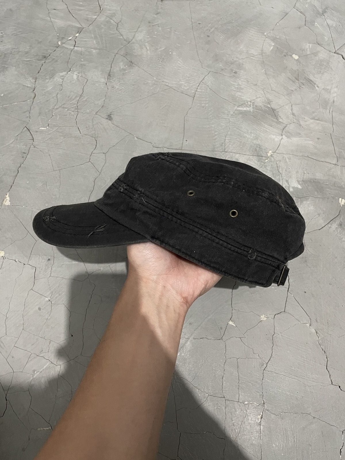 Unsound Rags Two Fold Waxed Faded Black Silver Distressed Cadet Hat Size ONE SIZE - 4 Thumbnail