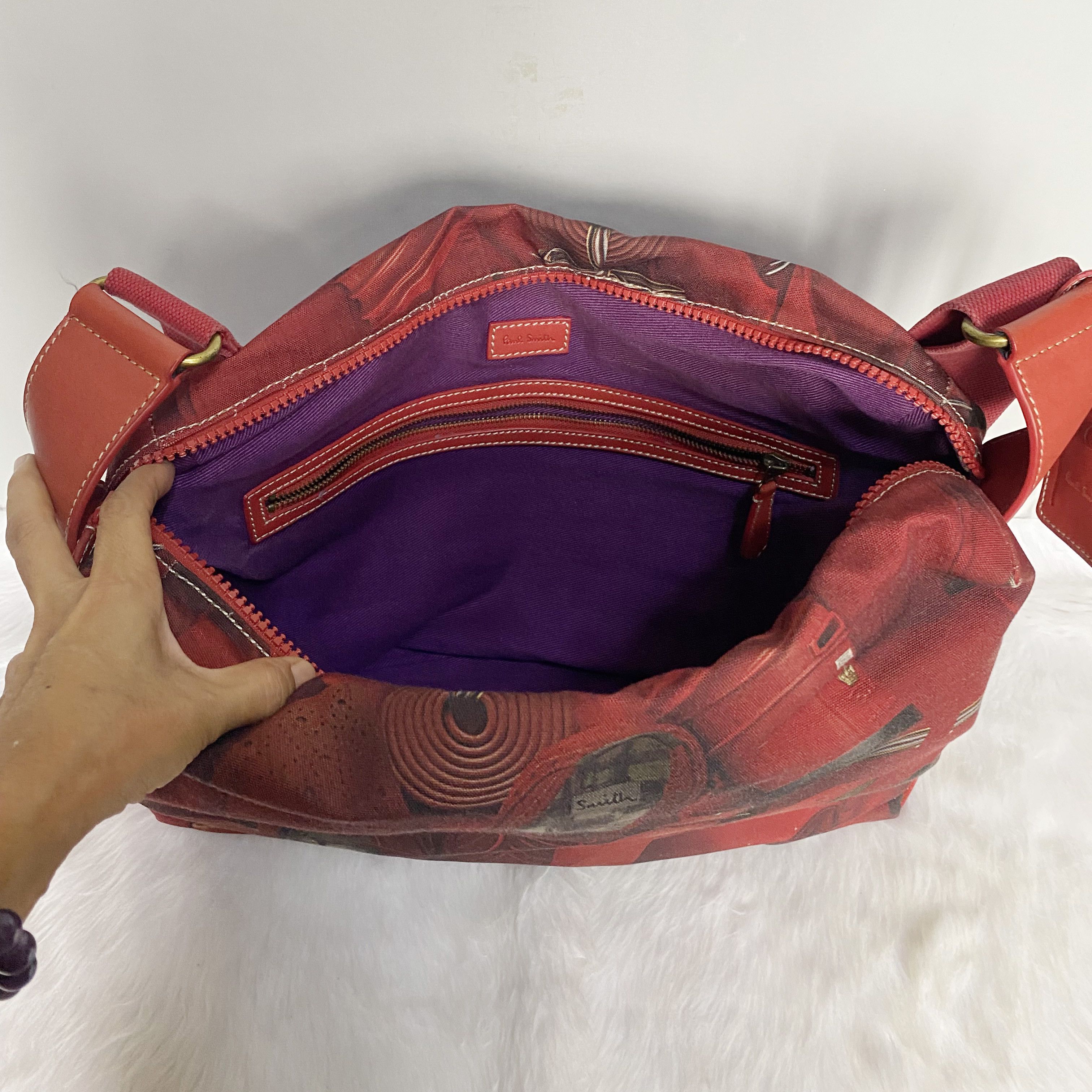 Paul Smith Vintage Red Mix Coated Canvas Leather Crossbody Bag Size ONE SIZE - 12 Thumbnail