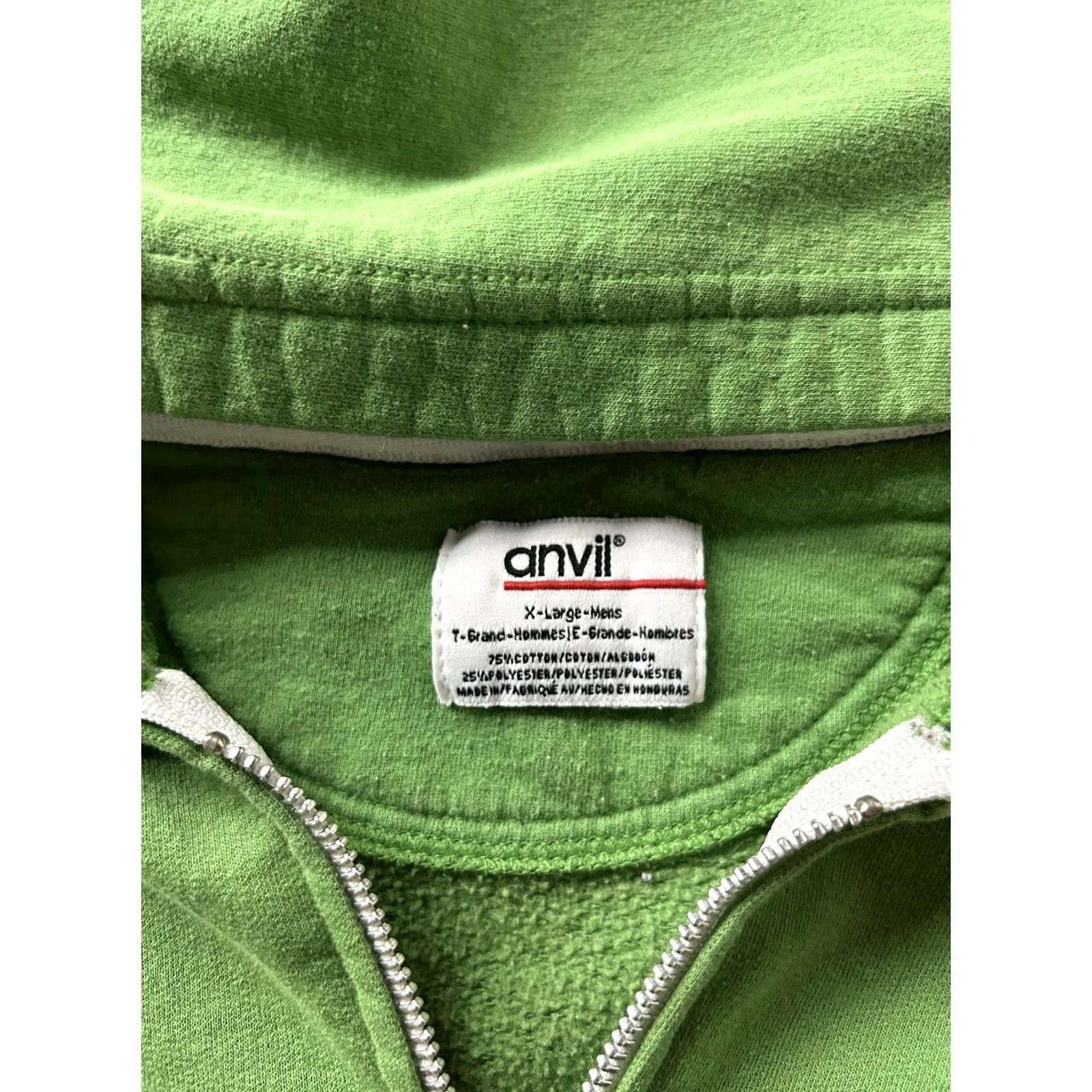 Anvil VINTAGE Anvil Hoodie Mens XL Green Storm Grove School Full Zip Sweatshirt Size US XL / EU 56 / 4 - 3 Thumbnail