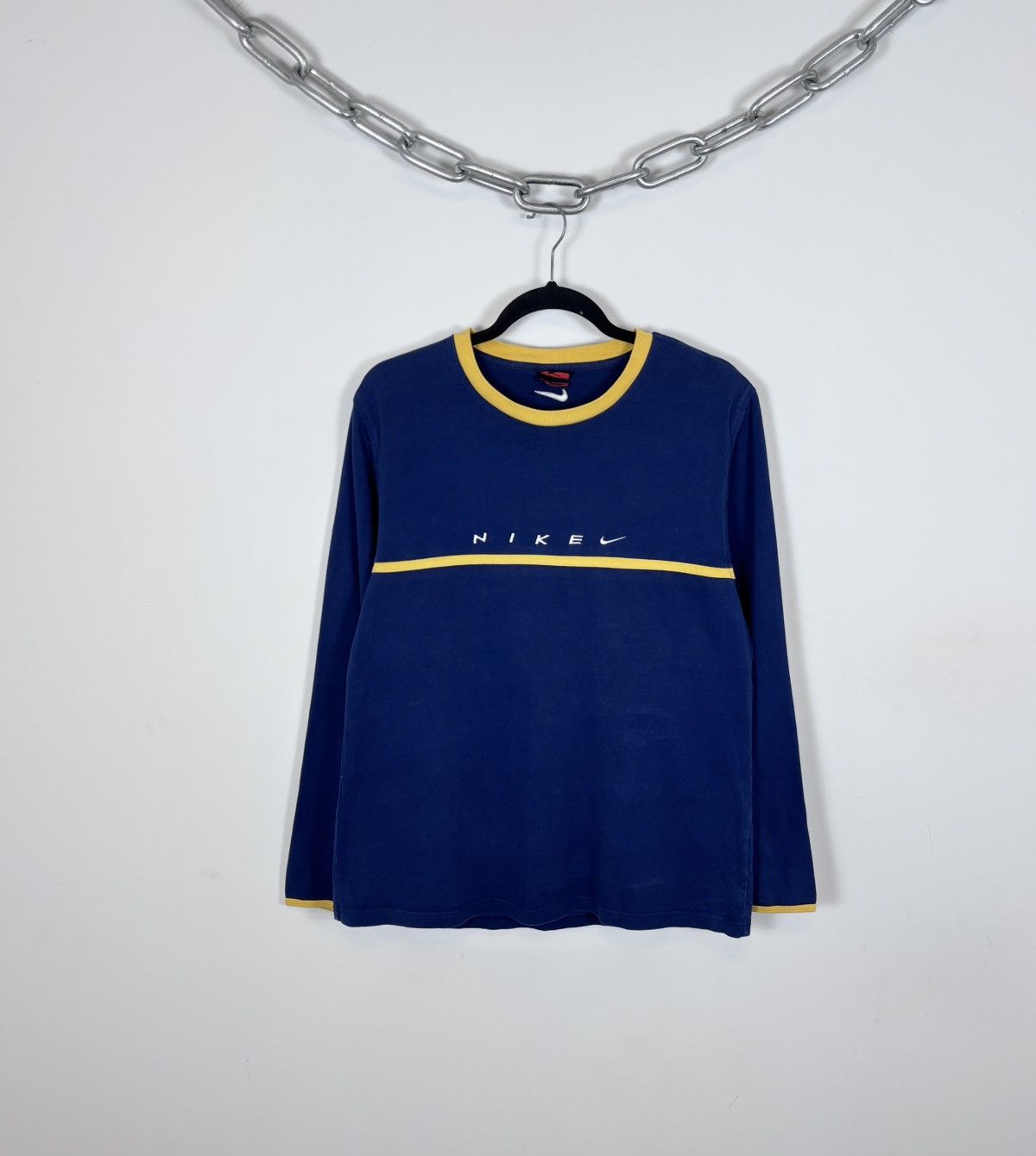 Nike Vintage 90s Nike Y2K Embroidered Swoosh Logo Long Sleeve Tee Size US S / EU 44-46 / 1 - 1 Thumbnail