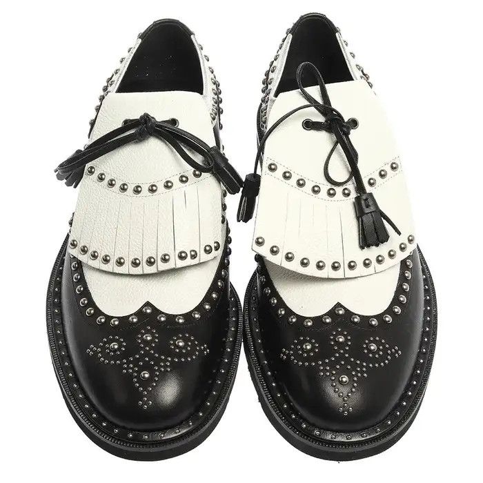 Dolce & Gabbana o1y0125 Leather Laced Shoes in Black/White Size US 10 / EU 43 - 3 Thumbnail