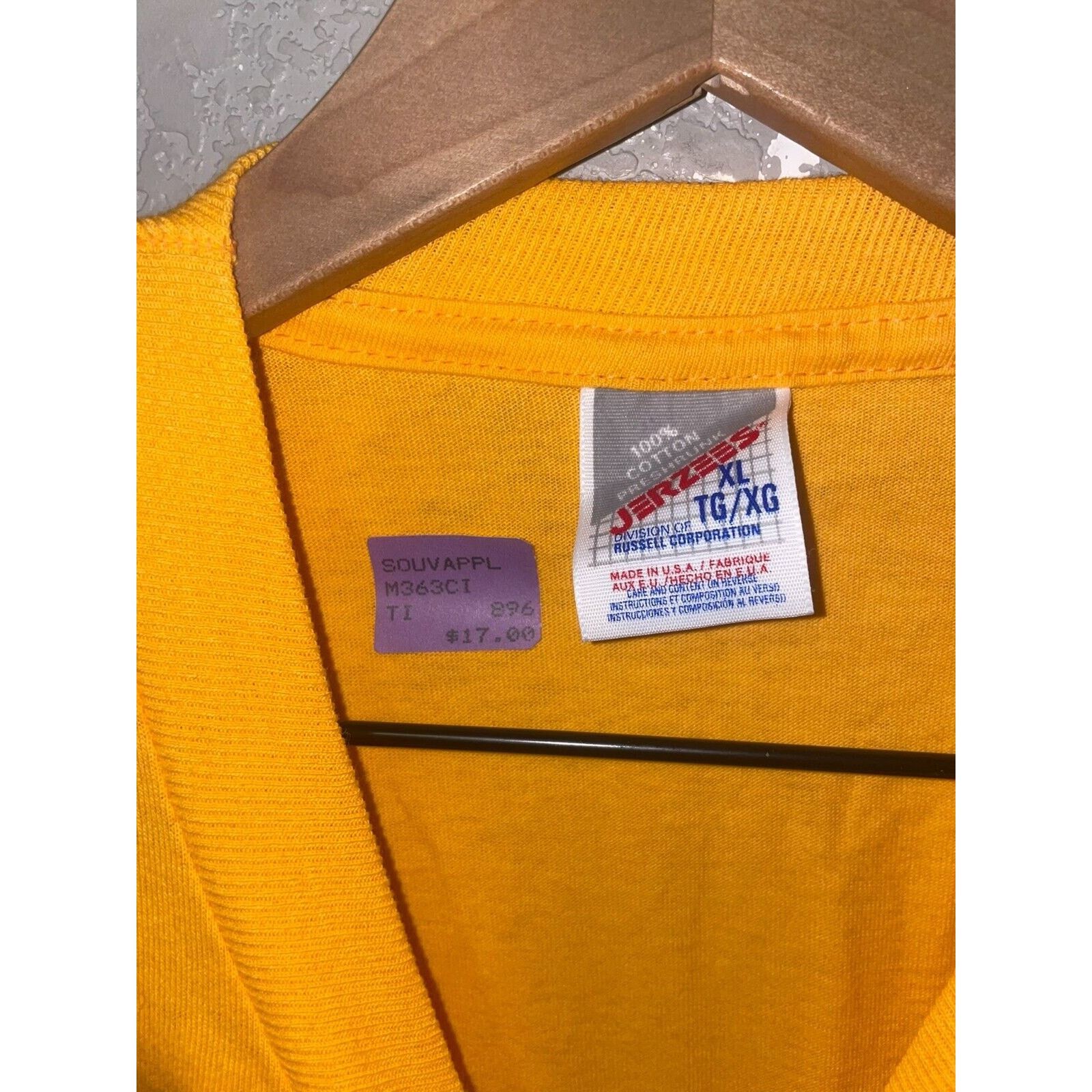 Jerzees × Vintage Vintage Yellowstone Shirt XL Moose Animal Yellow Tee Size US XL / EU 56 / 4 - 6 Thumbnail
