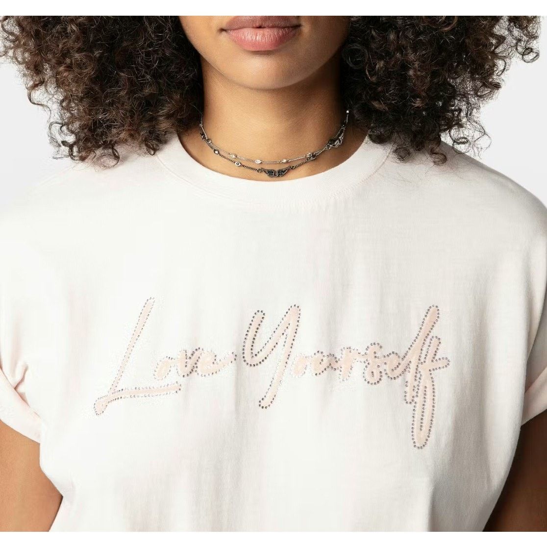 Zadig & Voltaire Zadig & Voltaire Pink Love Yourself Diamanté T-Shirt - Sz XS Size XS / US 0-2 / IT 36-38 - 17 Thumbnail