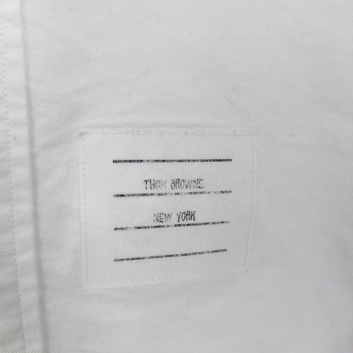 Thom Browne Thom Browne White Double Sleeve Logo Long Sleeve Shirt K26WX Size US L / EU 52-54 / 3 - 6 Thumbnail