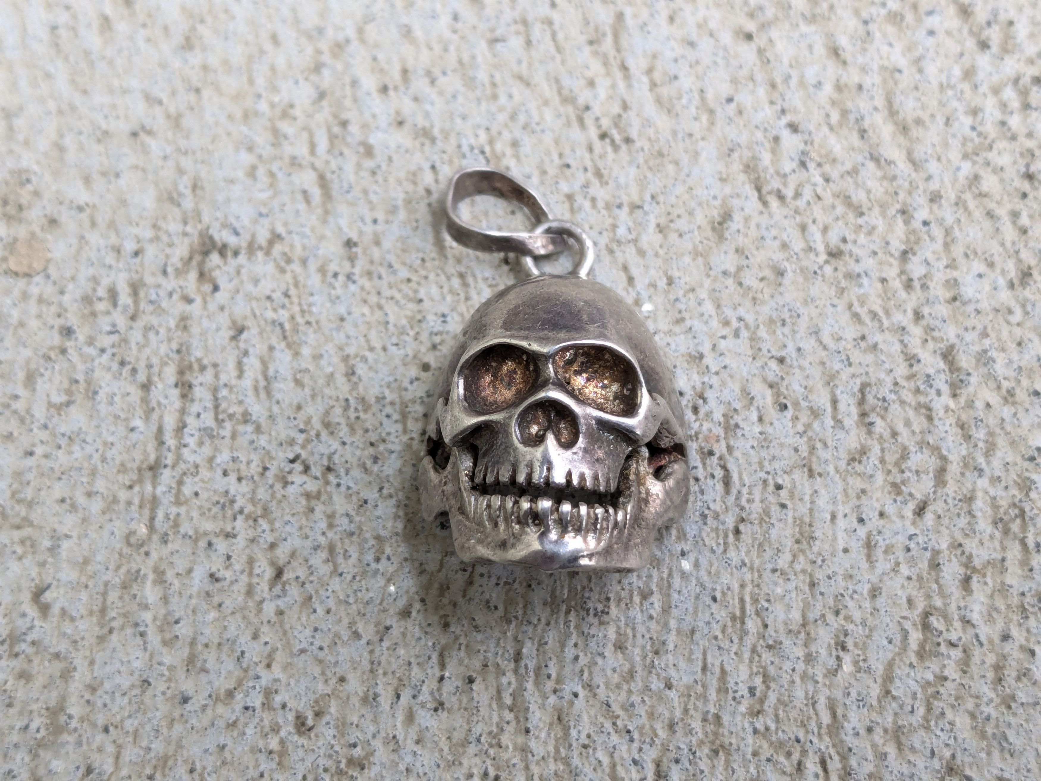 Other Vintage Sterling Silver Pendant Skull Skeleton Punk Size ONE SIZE - 4 Thumbnail
