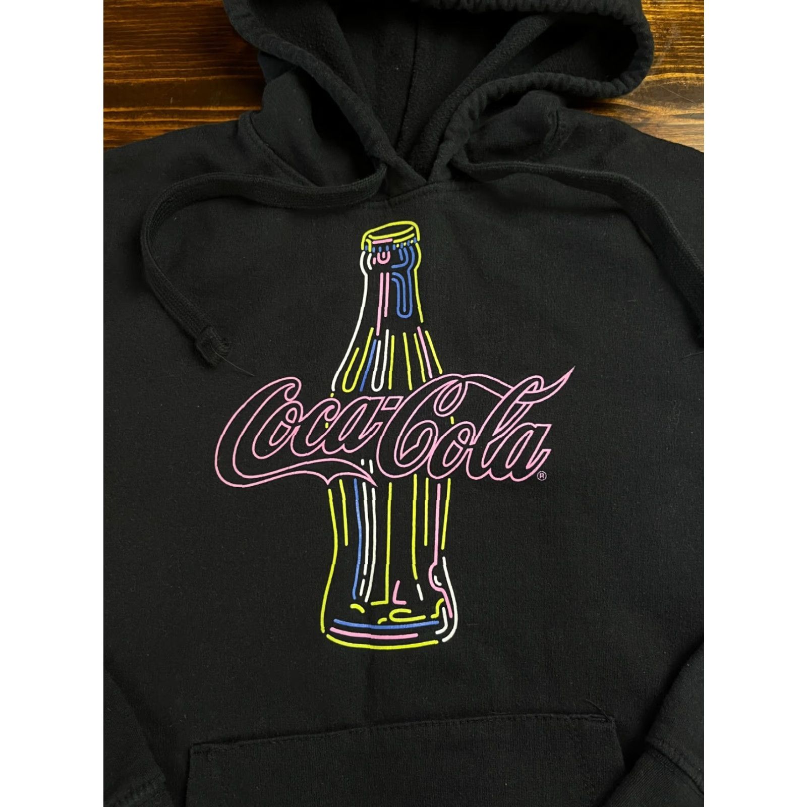 Vintage Coca-Cola Hoodie Women's Medium Black Pullover Drawstring Modern Womens Size M / US 6-8 / IT 42-44 - 3 Thumbnail
