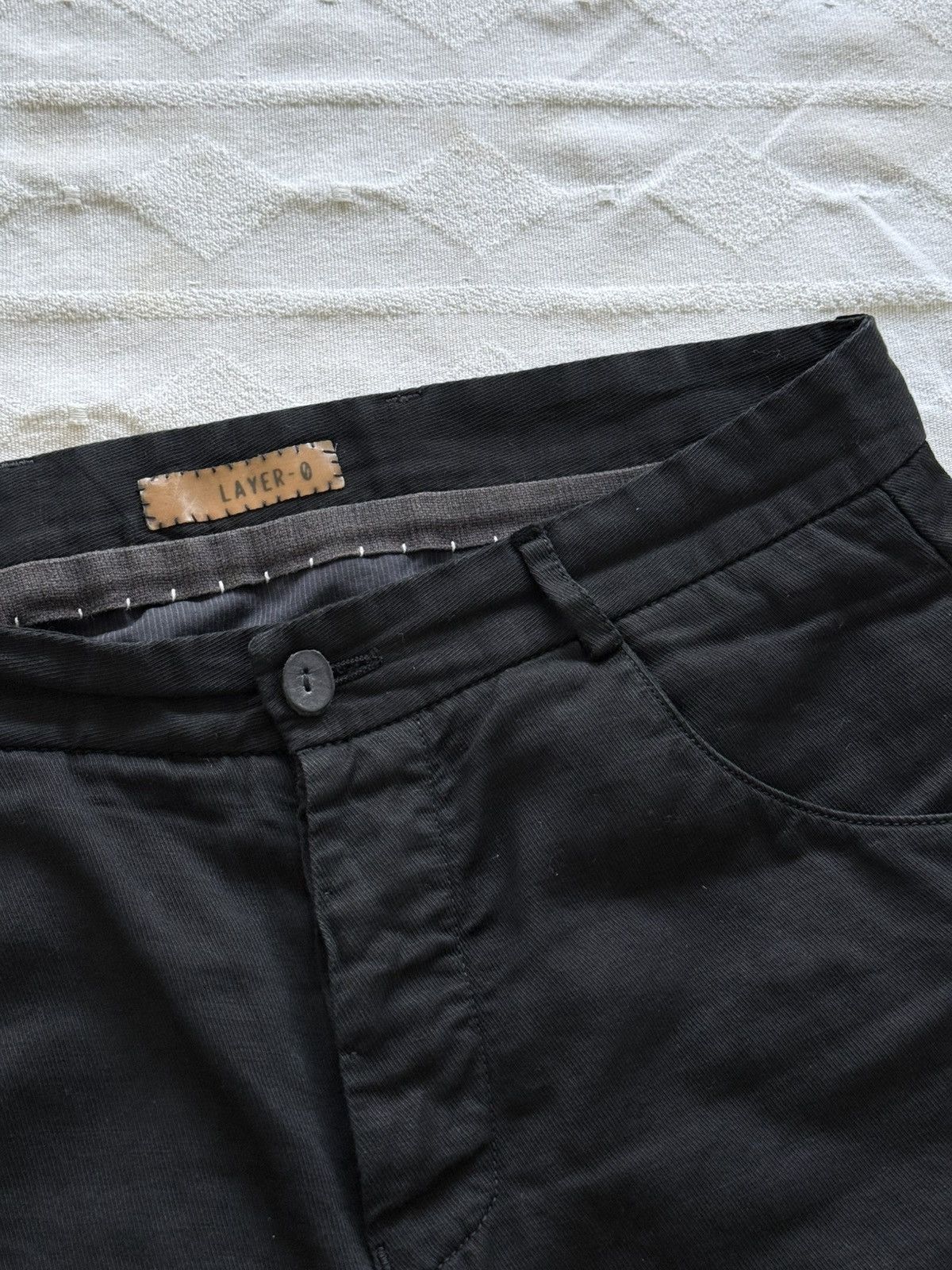 Layer-0 Layer-0 Black Cotton Pants Size US 32 / EU 48 - 3 Thumbnail