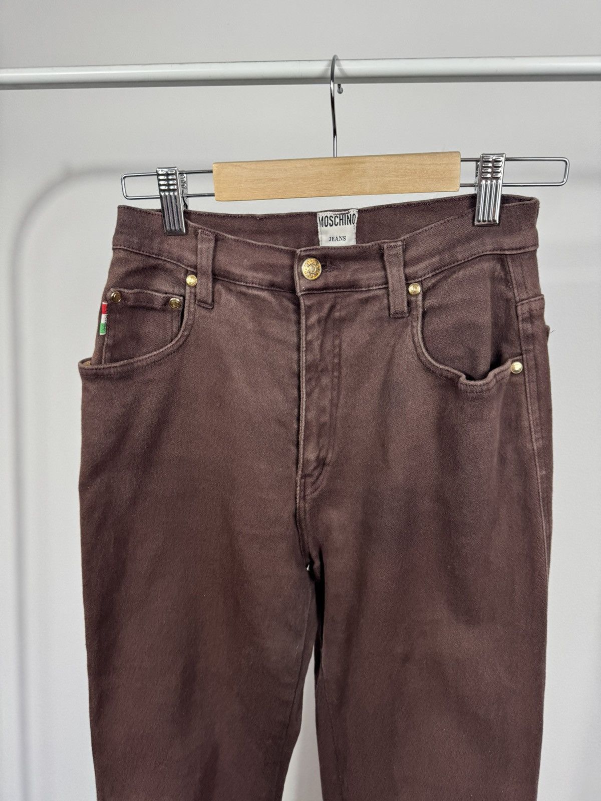 Moschino Vintage Moschino Stretch Jeans Brown Slim Fit Women’s Size 27" / US 4 / IT 40 - 11 Thumbnail