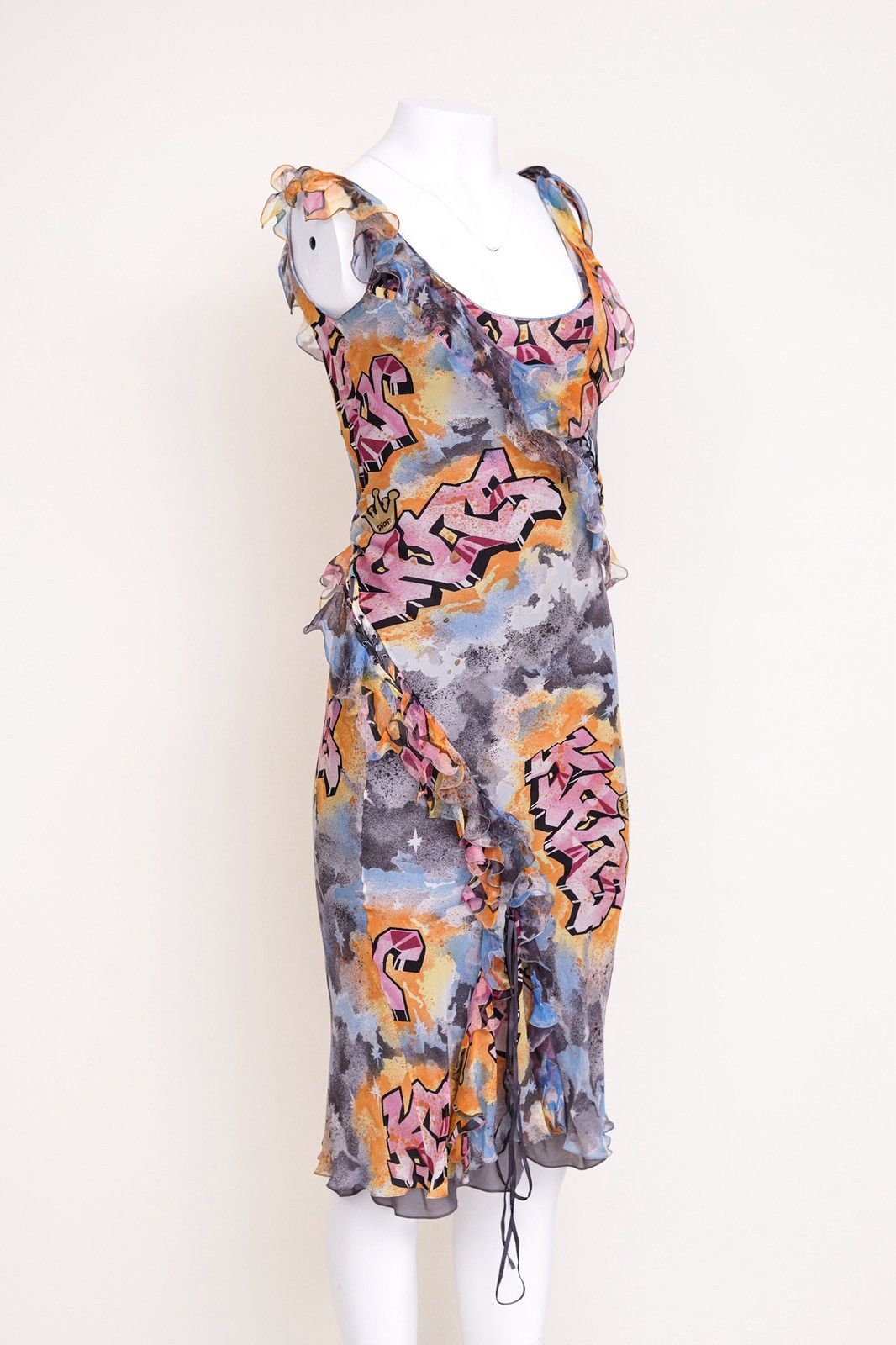 Dior Christian Dior 2004 Kaos Graffiti Print Lace-up Midi Dress Size S / US 4 / IT 40 - 3 Thumbnail
