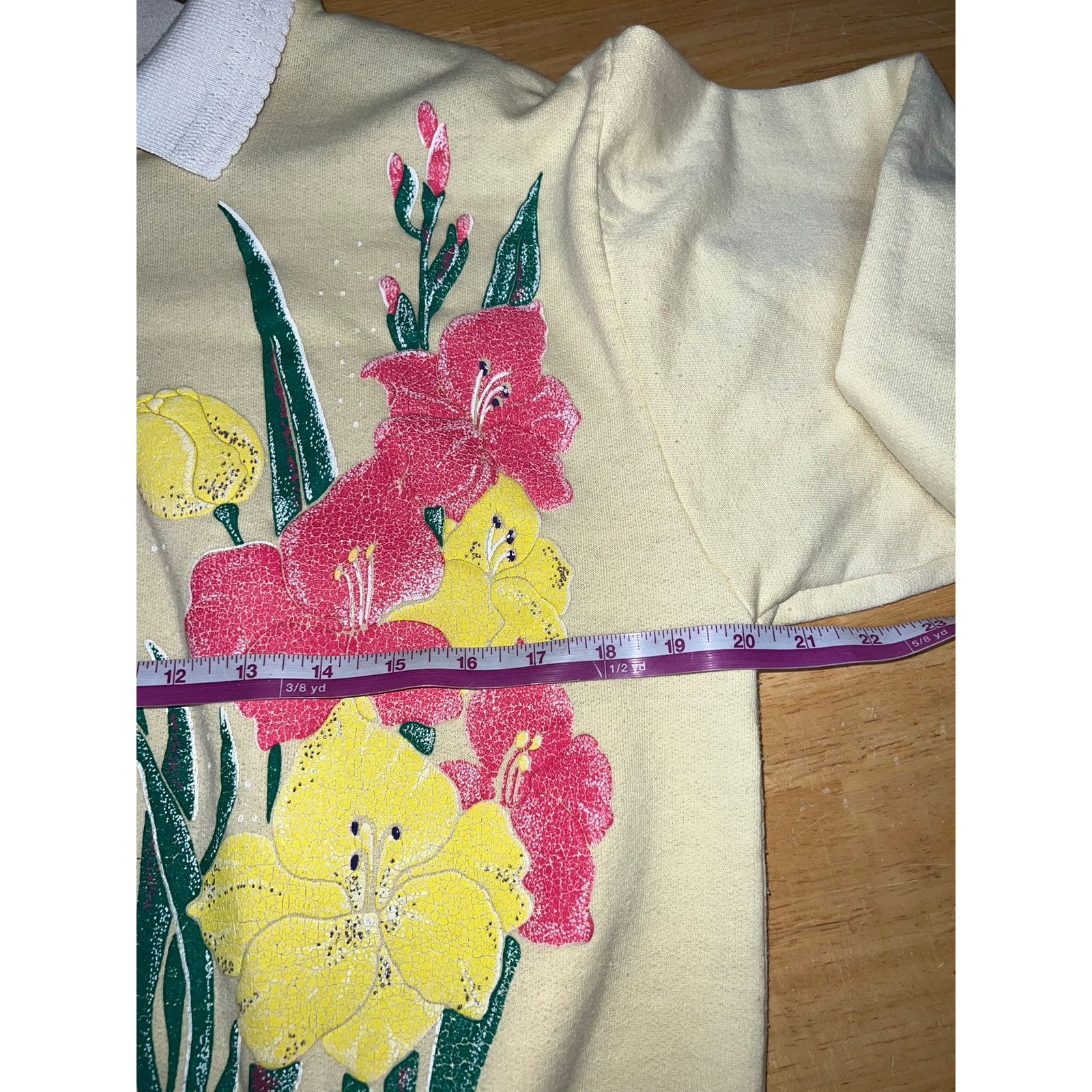 Vintage Vintage Flower Crewneck Floral Yellow Cottagecore Lace 90s M Size M / US 6-8 / IT 42-44 - 9 Thumbnail