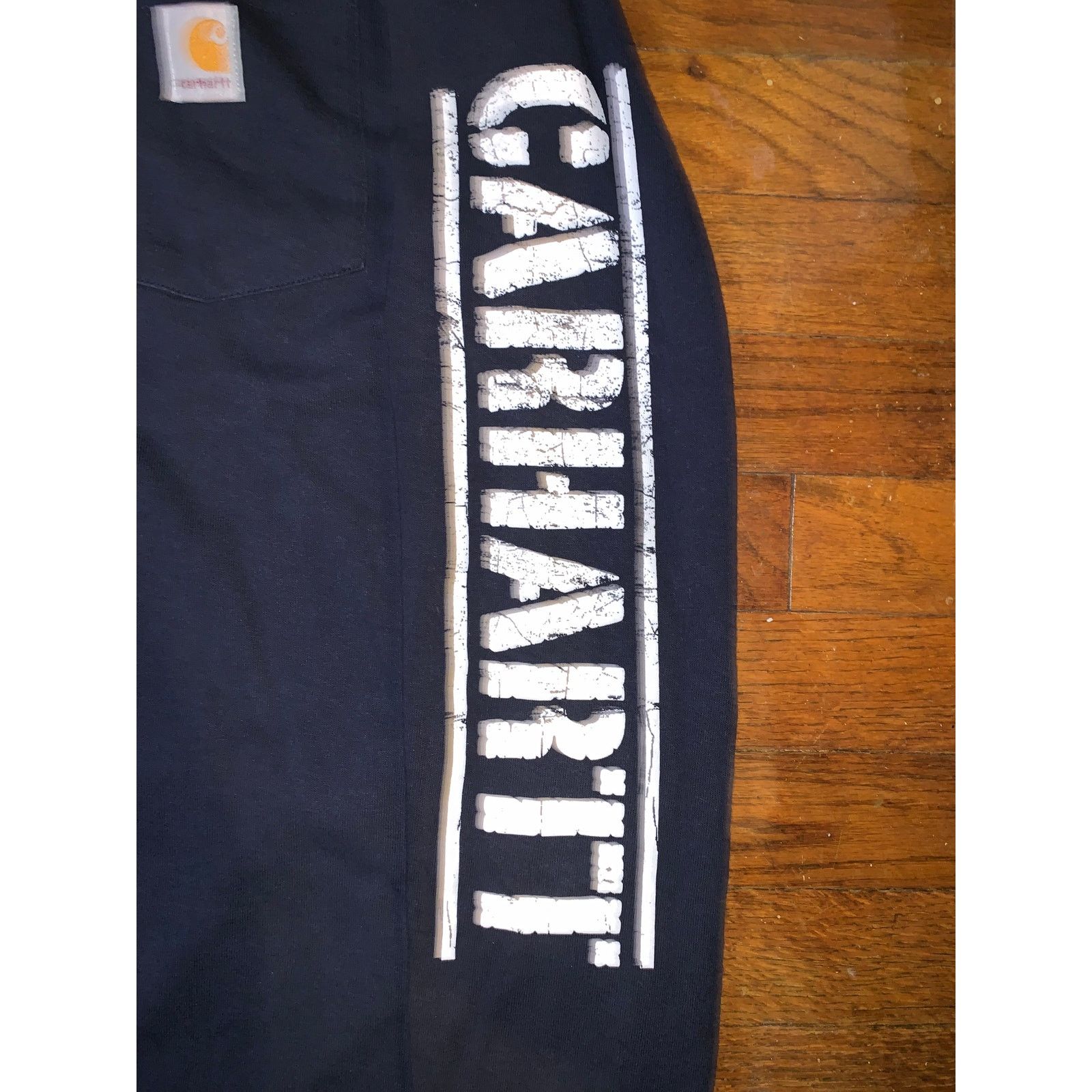 Carhartt Carhartt Long Sleeve Pocket T-Shirt Mens Medium Navy Blue Size US M / EU 48-50 / 2 - 2 Thumbnail