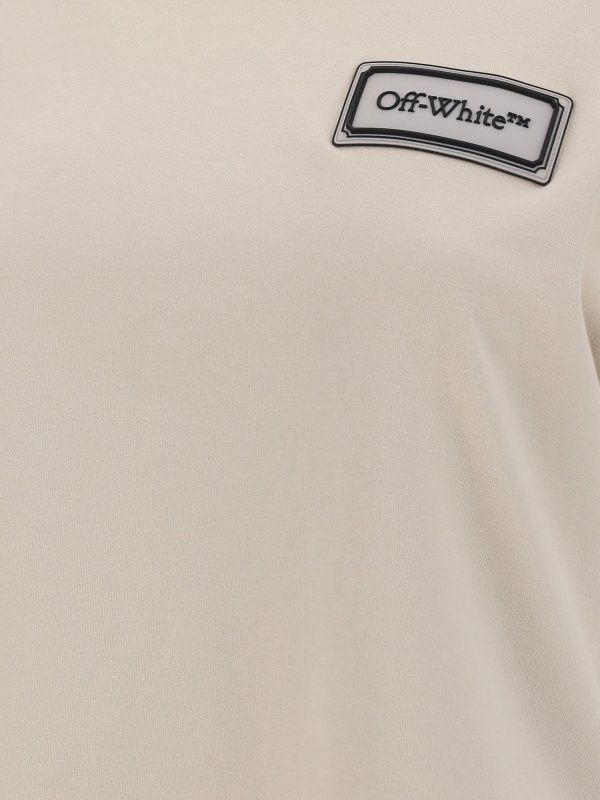 Off-White o1mle0425 Logo Patch Cropped T-Shirt in Neutrala Size XS / US 0-2 / IT 36-38 - 3 Thumbnail