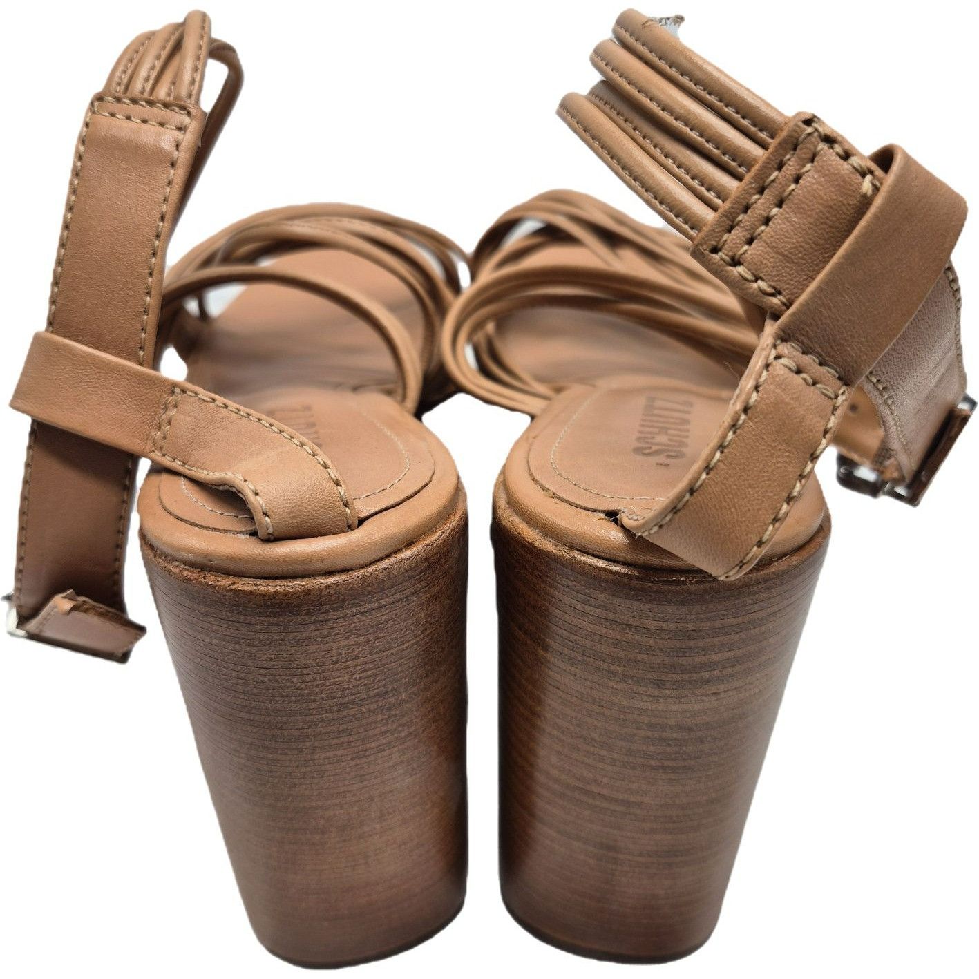 SCHUTZ Schutz Marcella Wedge Tan Leather Platform Sandals 8.5 Size US 8.5 / IT 38.5 - 3 Thumbnail