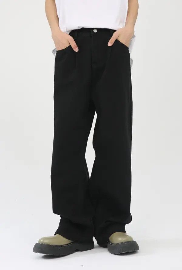 Japanese Brand Yuri Solid color loose wide-leg straight casual trousers Size US 32 / EU 48 - 1 Thumbnail