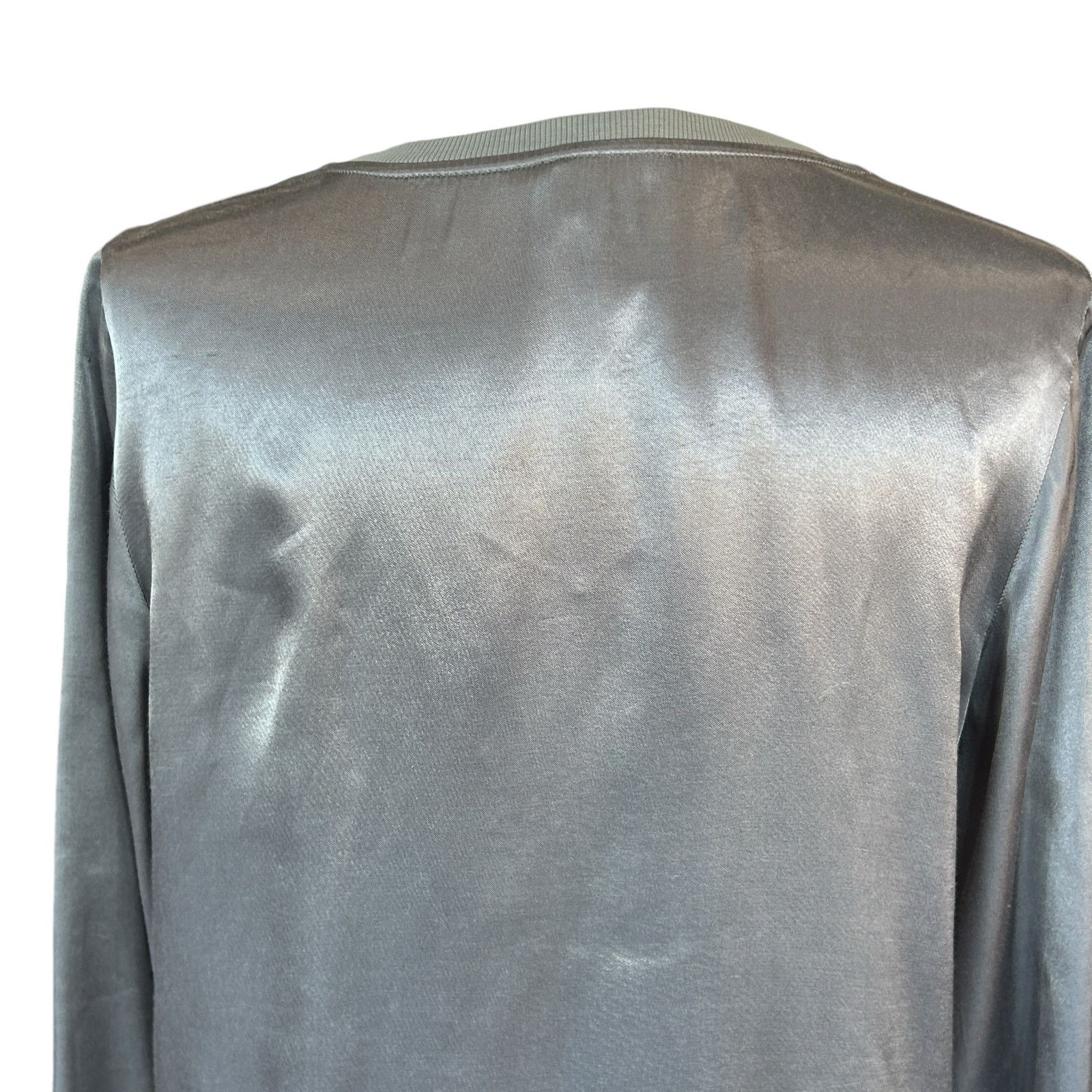 Nation LTD Nation Ltd. Ayra Blouse Satin Top Med Gray Minimalist Party Size M / US 6-8 / IT 42-44 - 4 Thumbnail