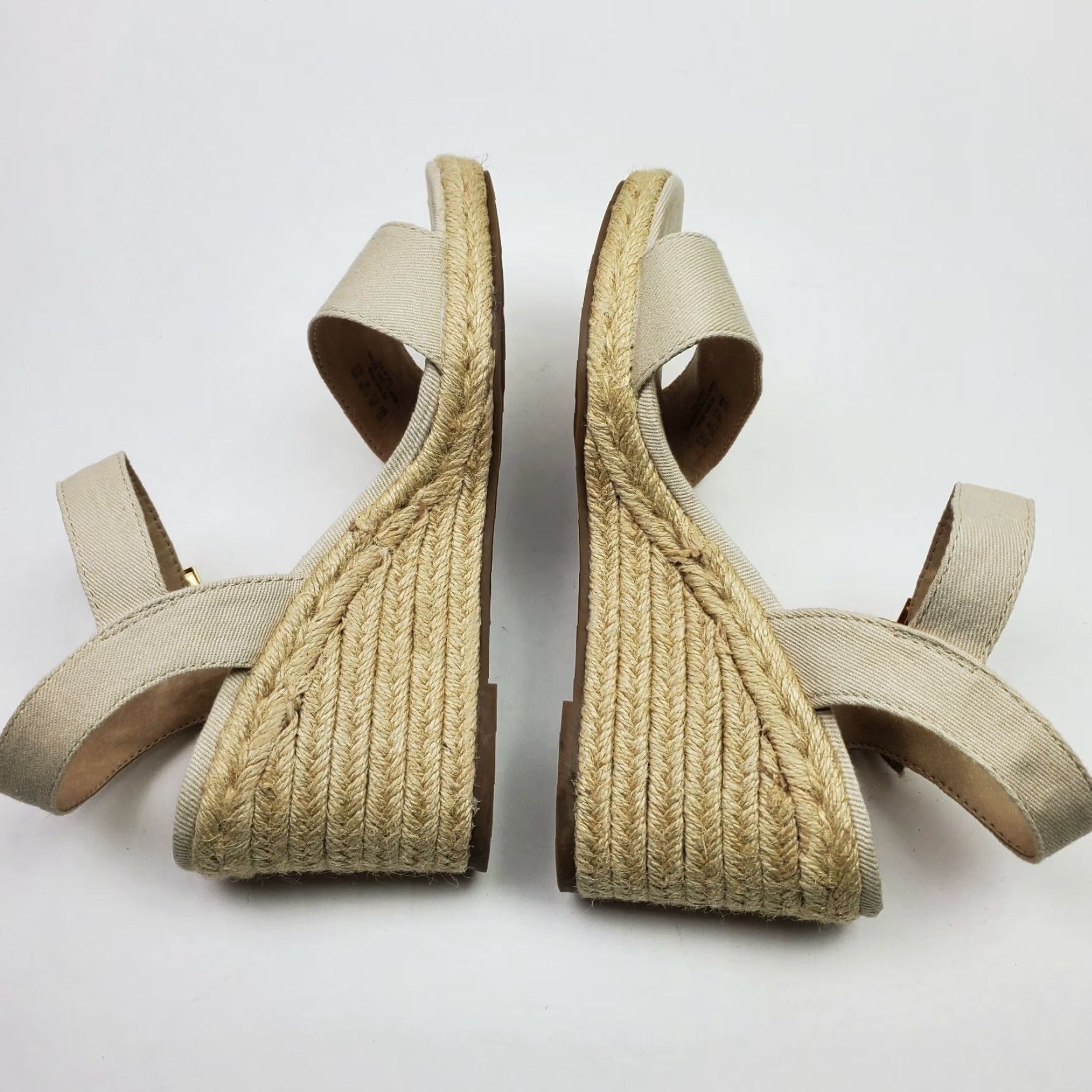 Vintage VINTAGE LifeStride Womens Wedge Sandals Espadrille Open Toe Brown Adjustable Strap 9.5US Size US 6.5 / IT 36.5 - 5 Thumbnail