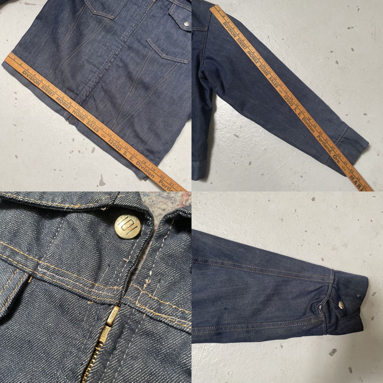 Vintage VINTAGE Montgomery Ward Denim Jacket Trucker Full Zip 42 Blue Cotton Denim Workwear 60s 70s Mens Womens Unisex Adults - 42 Size US XS / EU 42 / 0 - 8 Thumbnail