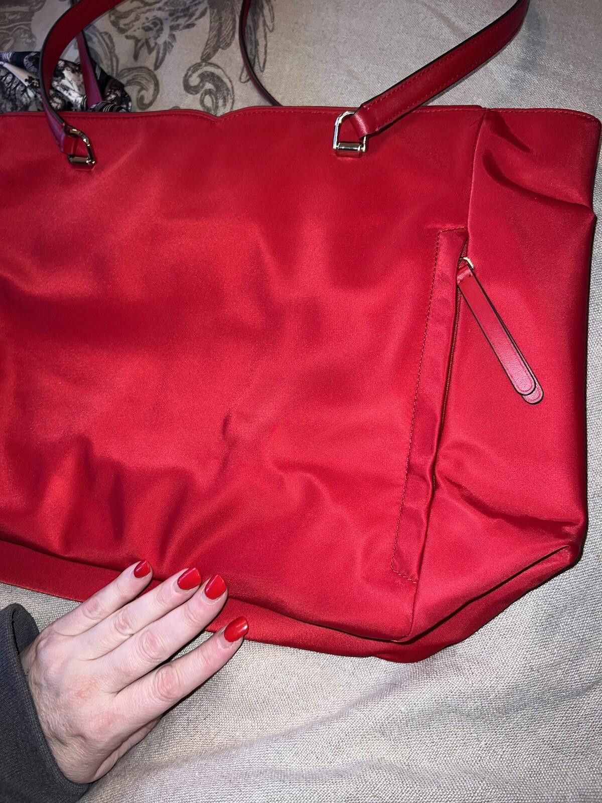 Kate Spade NEW Kate Spade Red Nylon Handbag Purse Tote Bag w/ Scarf Size ONE SIZE - 8 Thumbnail