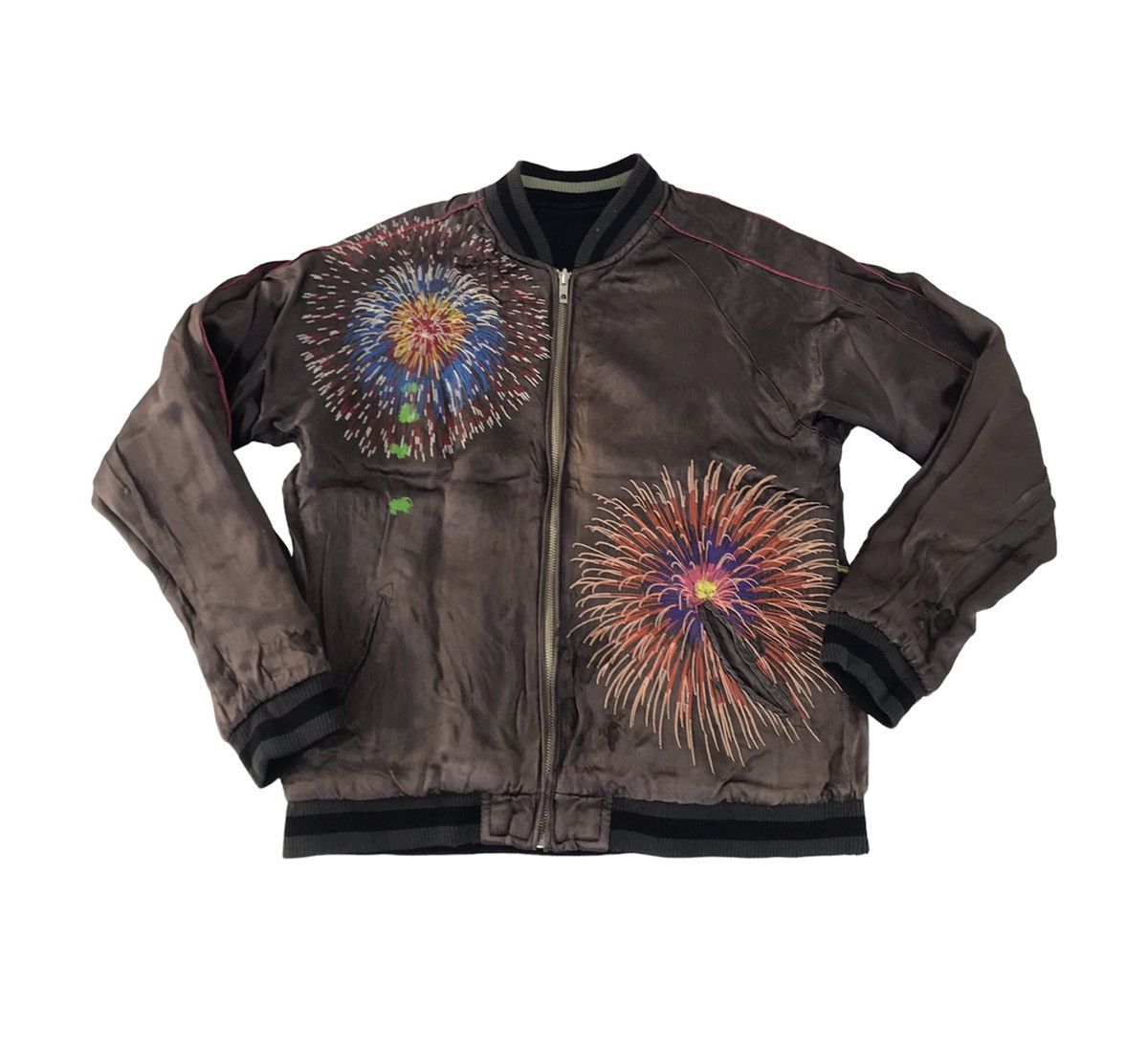 Japanese Brand Reversible Sukajan Souvenir Jacket Embroidery Fireworks Art Size US M / EU 48-50 / 2 - 2 Thumbnail