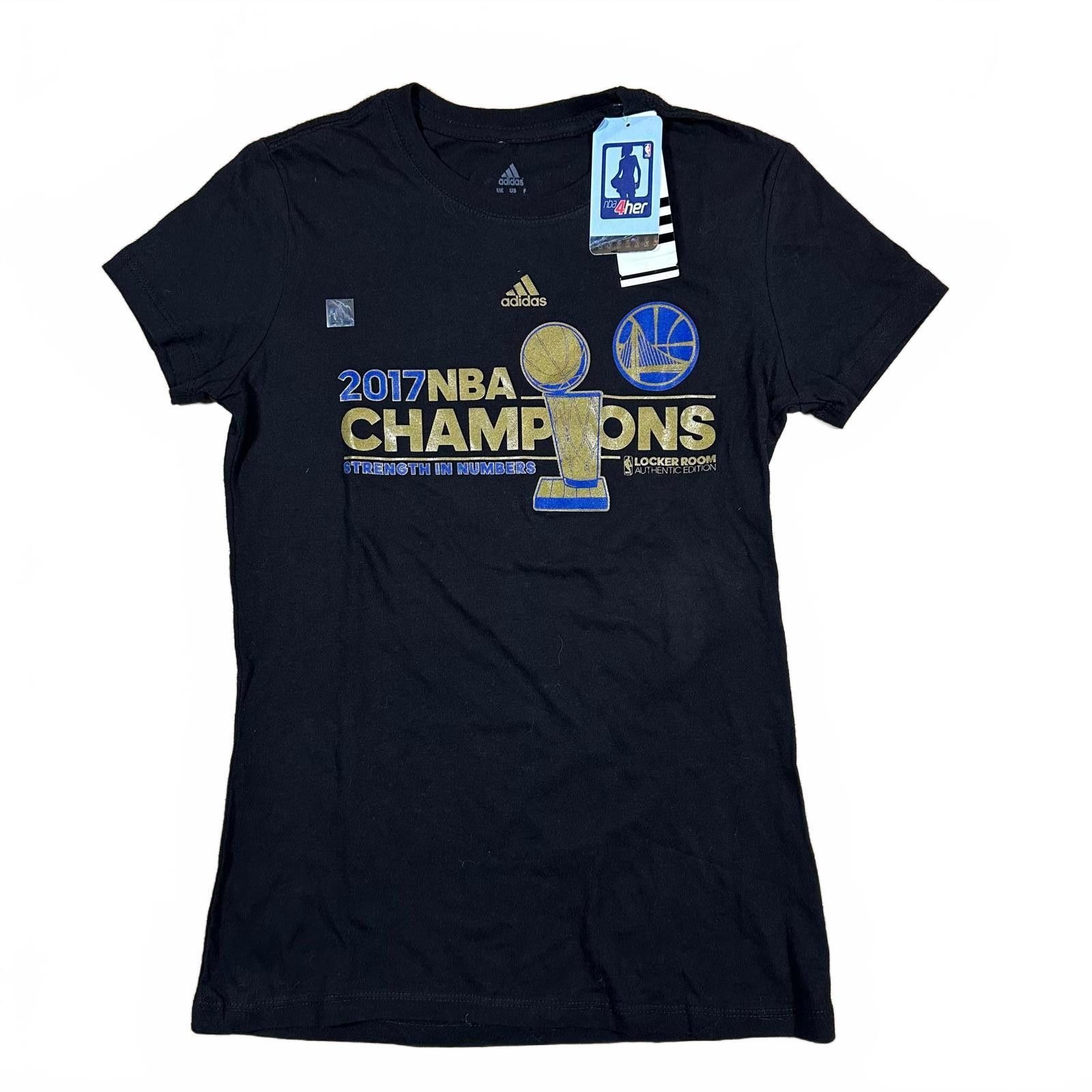 Adidas Adidas Womens T-shirt Medium Black 2017 NBA Champions Golden Size M / US 6-8 / IT 42-44 - 1 Thumbnail