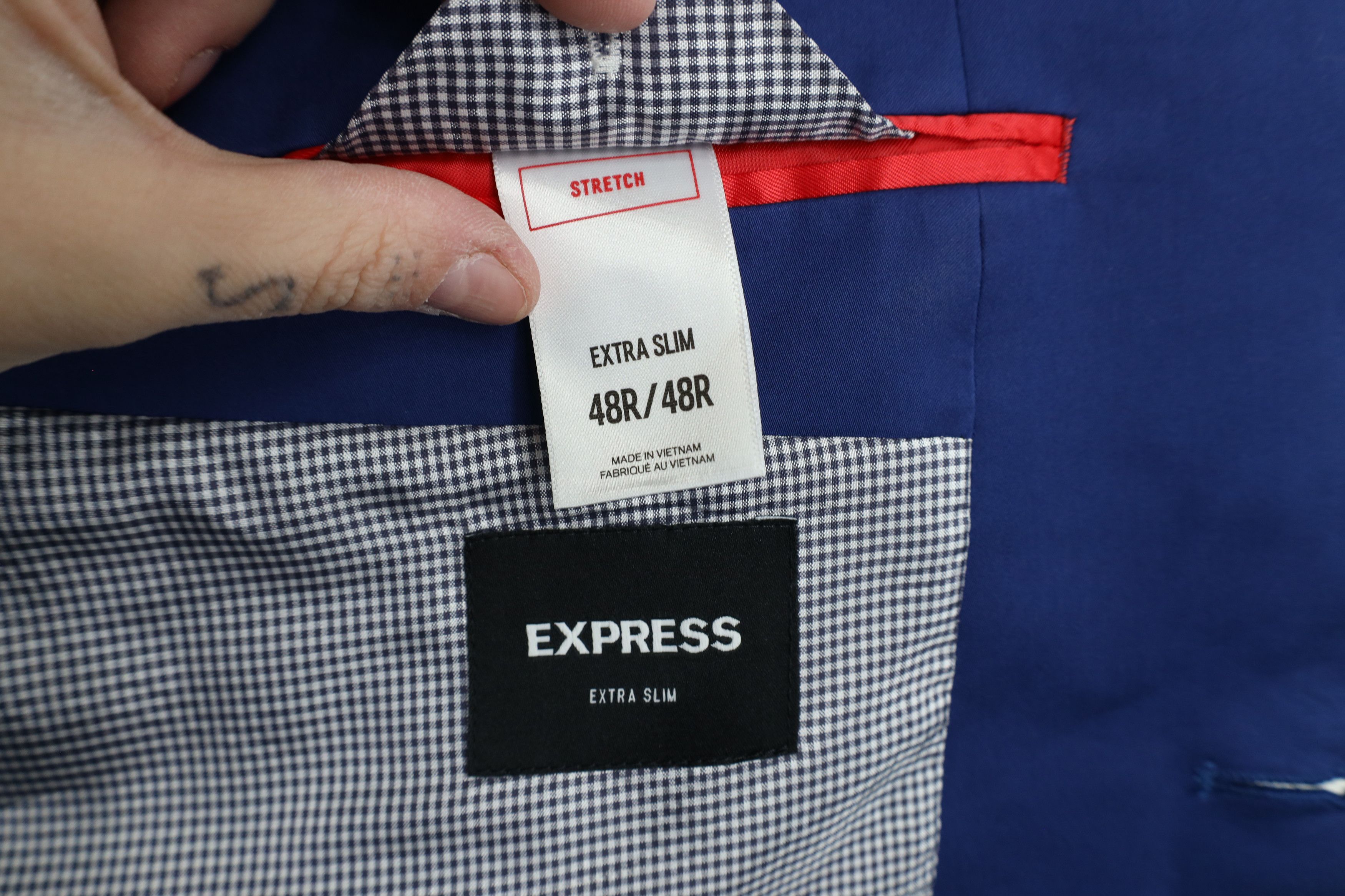 Express × Vintage Express Fit Stretch 2 Button Blazer Suit Coat Jacket Blue Size US XXL / EU 58 / 5 - 11 Thumbnail