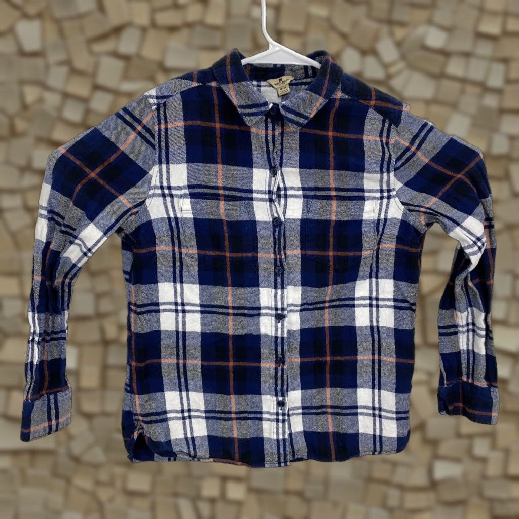 Vintage Woolrich Shirt Woolrich Womens Flannel Button Down Shirt Blue White Plaid Long Sleeve Medium Size M / US 6-8 / IT 42-44 - 1 Thumbnail