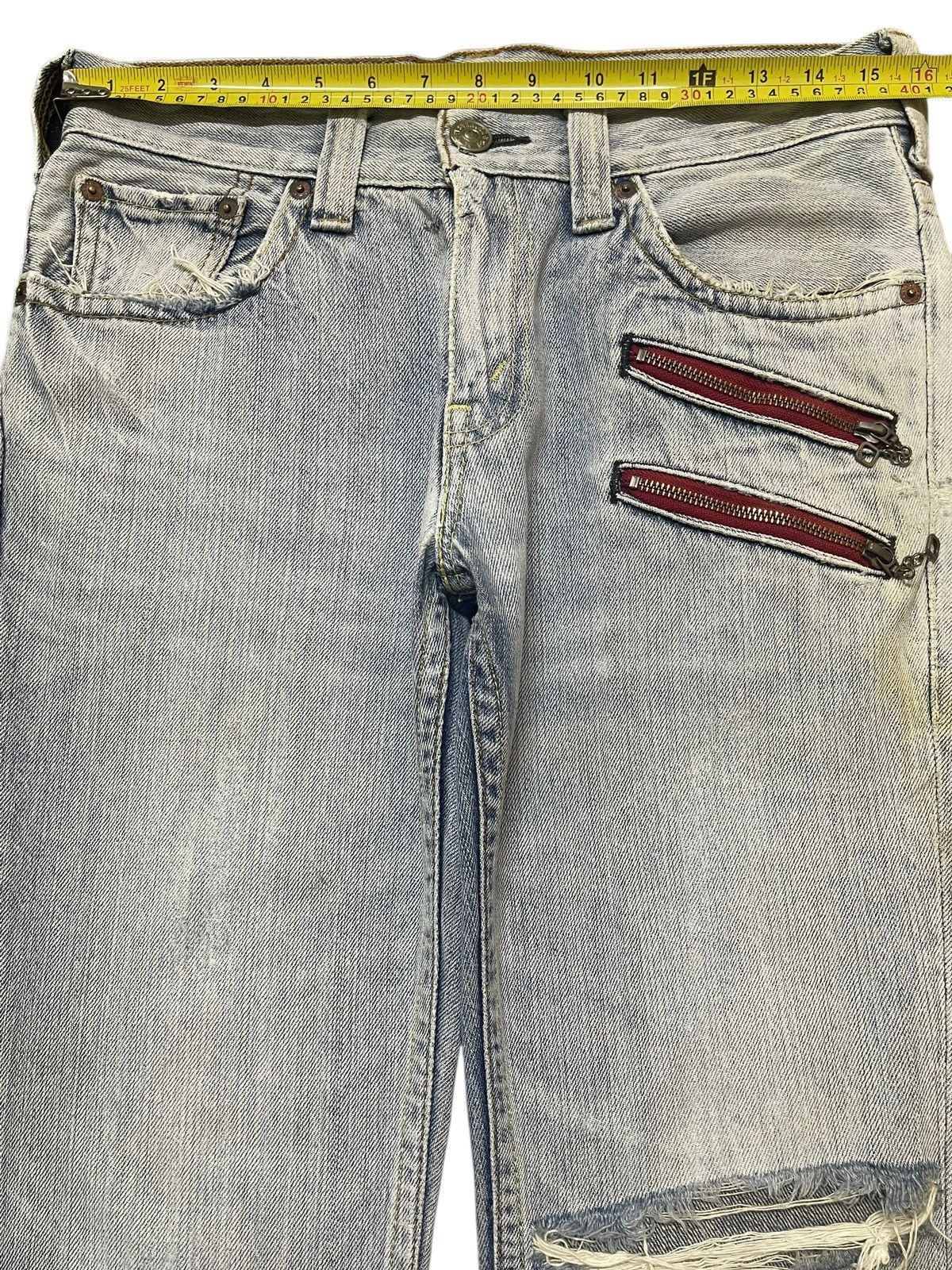 Levi's Vintage Levis Blue Wash Distressed Wide Leg Jeans Size US 31 - 11 Thumbnail