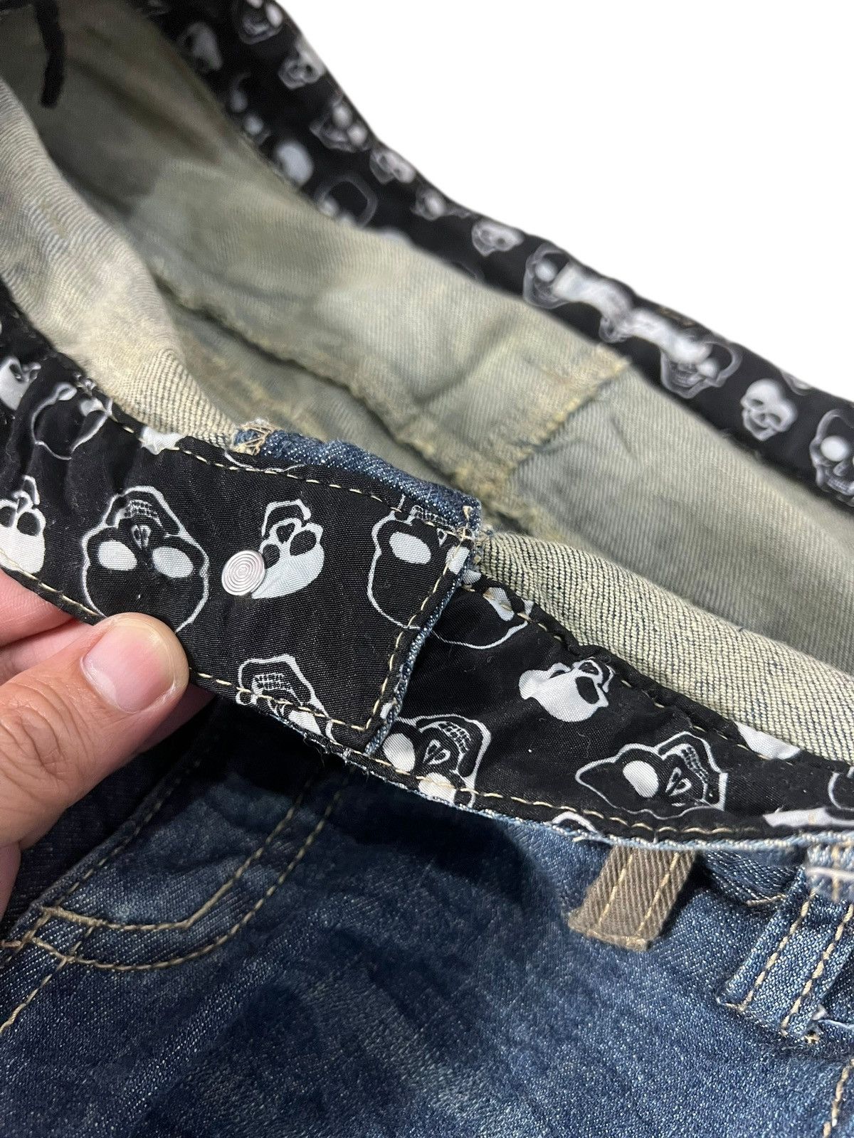 Japanese Brand Japanese brand skull Double Waist sedionaries Denim Jean Size US 35 - 11 Thumbnail