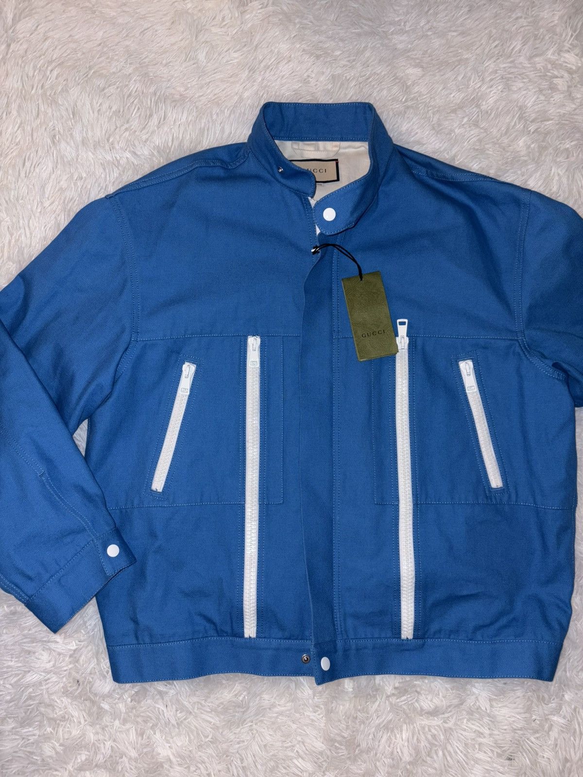 Gucci Gucci Men's Vibrant Blue Shirt Jacket Size US L / EU 52-54 / 3 - 1 Thumbnail