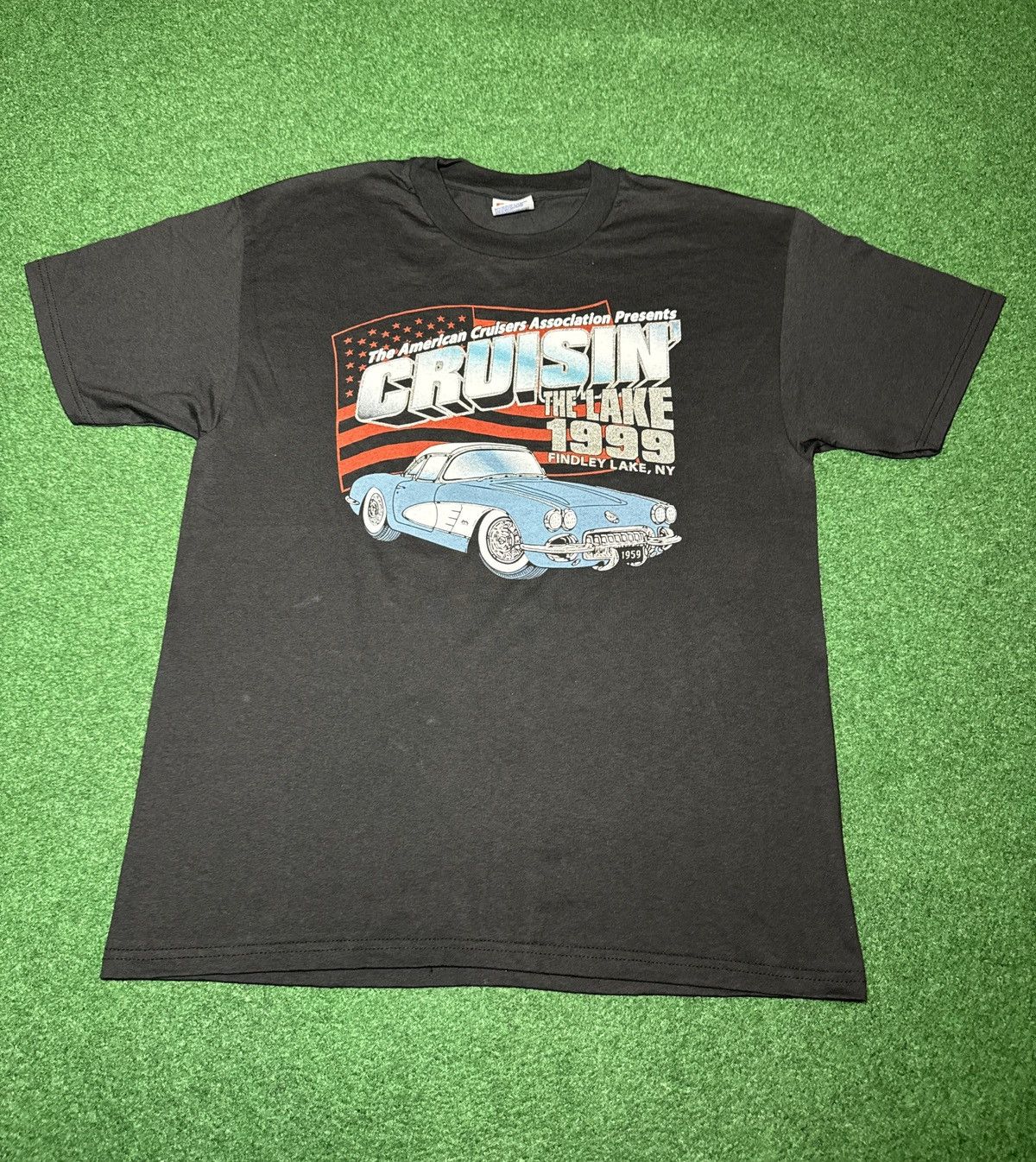 Vintage Crusin American Findley Lake Ny Classic Car 90s L T Shirt Size US L / EU 52-54 / 3 - 1 Thumbnail