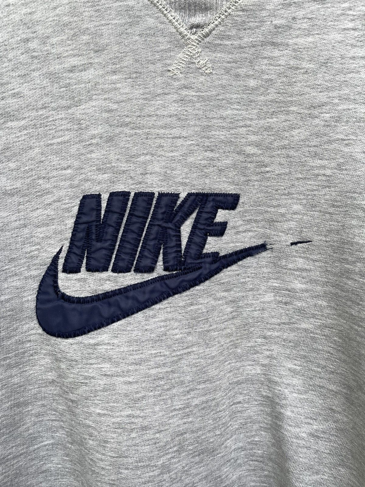 Nike Nike Vintage Crewneck Sweatshirt Gray Tag Big Swoosh Logo Size US L / EU 52-54 / 3 - 4 Thumbnail