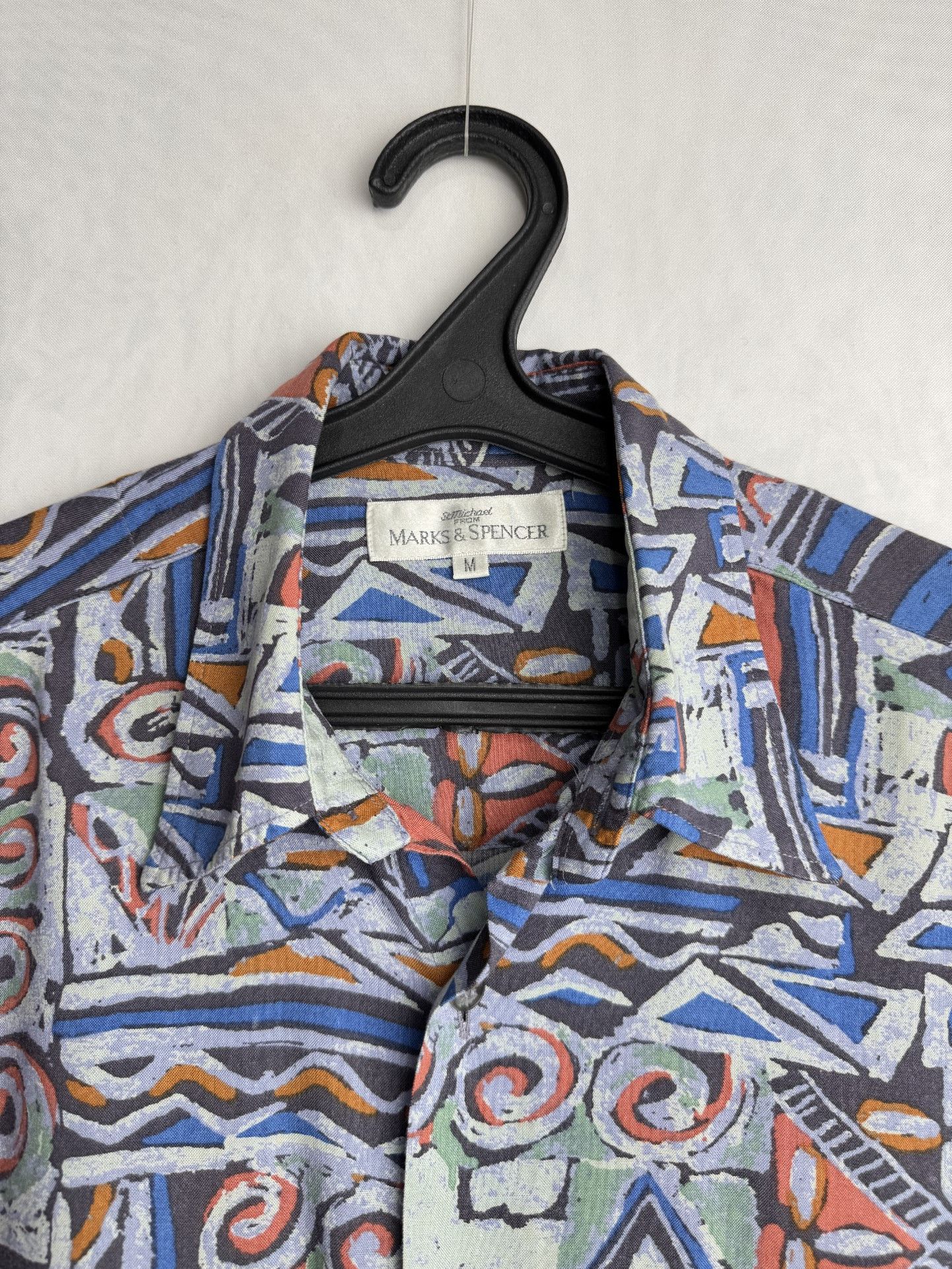 Marks & Spencer × Vintage MARKS & SPENCER vintage men’s abstract button up shirt Size US XL / EU 56 / 4 - 4 Thumbnail