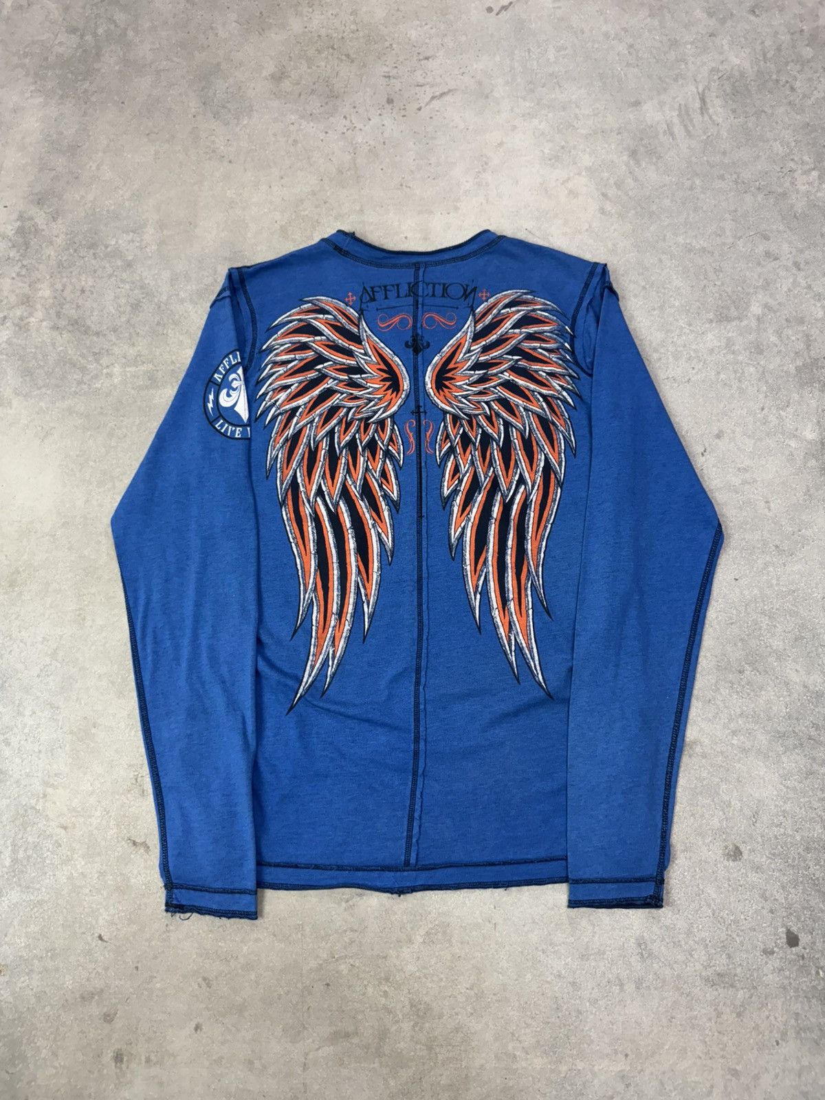 Affliction Vintage Y2K Affliction Reversible Long Sleeve T Shirt Size US L / EU 52-54 / 3 - 4 Thumbnail