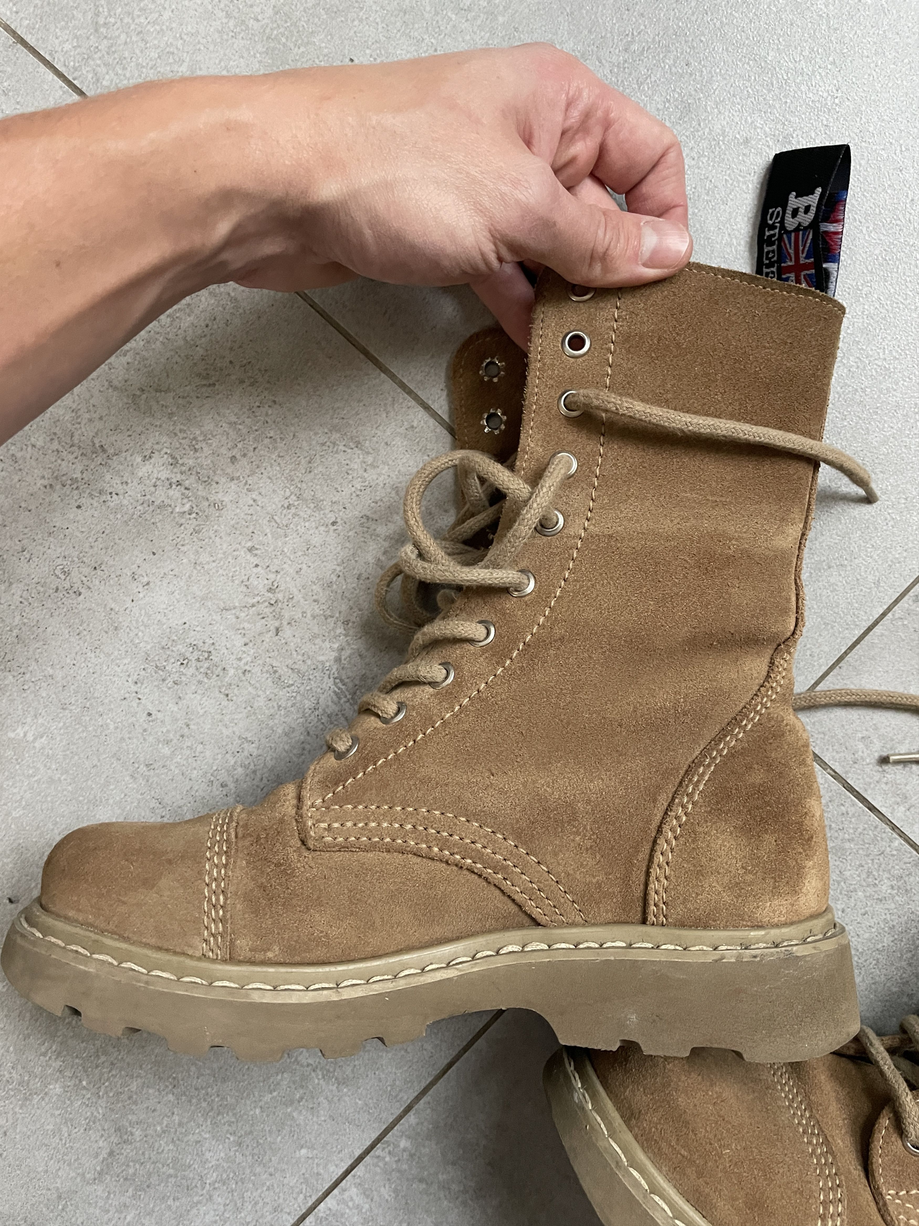 Balenciaga BALENCIAGA STRIKE TYPE BEIGE BROWN COMBAT BOOTS Size US 7 / IT 37 - 8 Thumbnail
