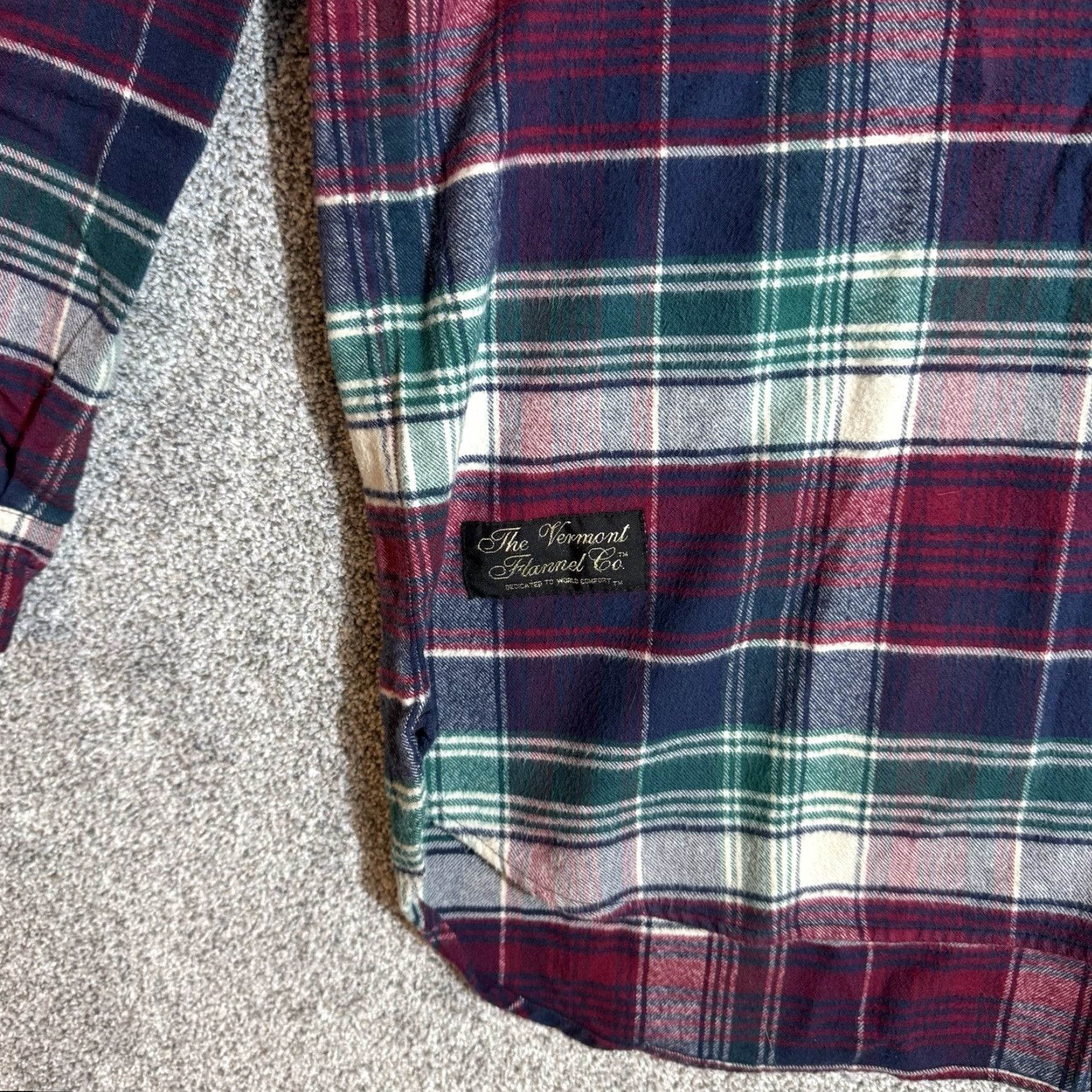 CO Vermont Flannel Co 1/4 Button Shirt Womens XL Grunge Heavy Oversize Western Plaid Multicolor Long Sleeve Mens? Womens? Wait. Size XL / US 12-14 / IT 48-50 - 2 Thumbnail