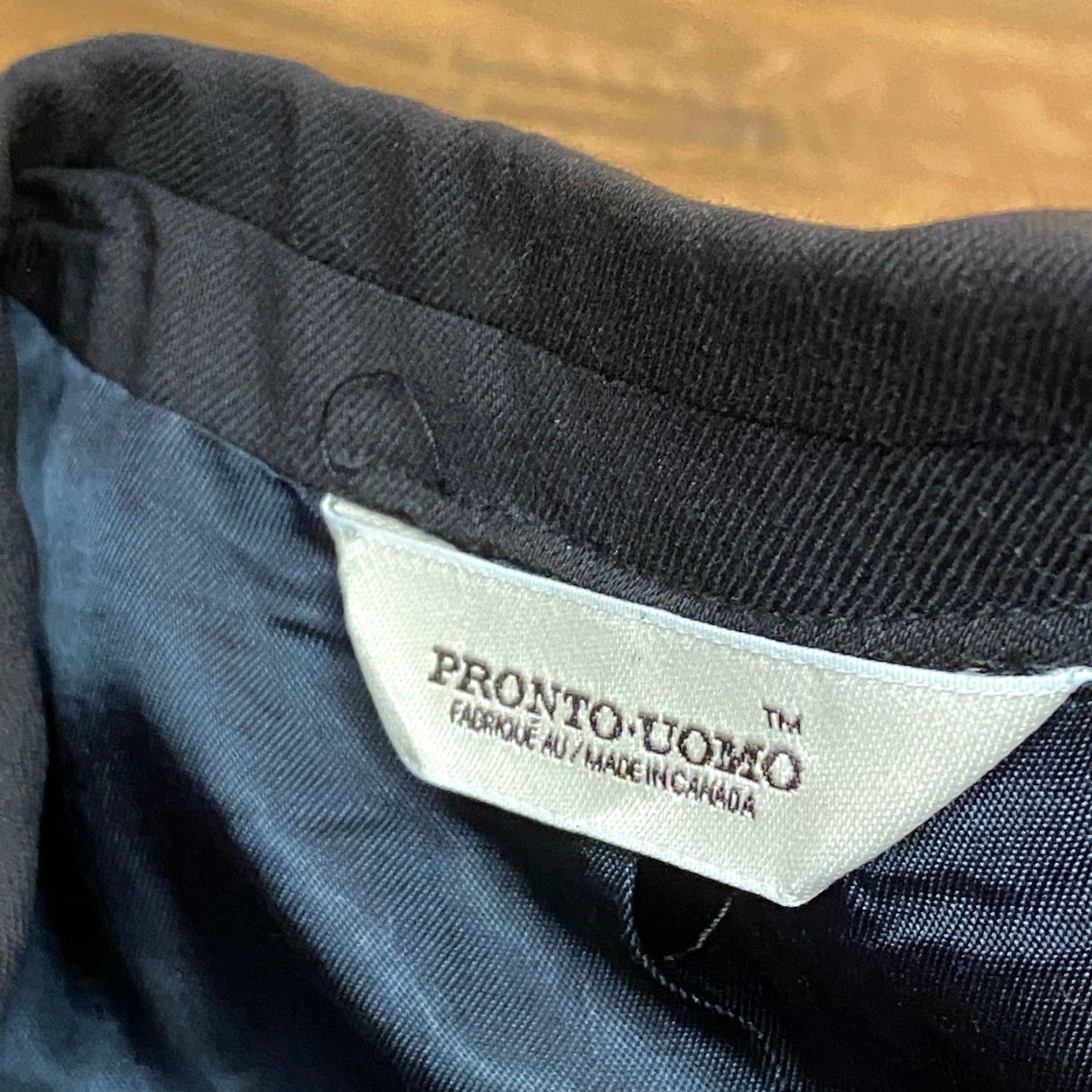 Pronto Uomo Pronto Uomo Blazer Mens 42L Black 100% Worsted Wool Comfort Stretch Sport Jacket Size 42R - 4 Thumbnail