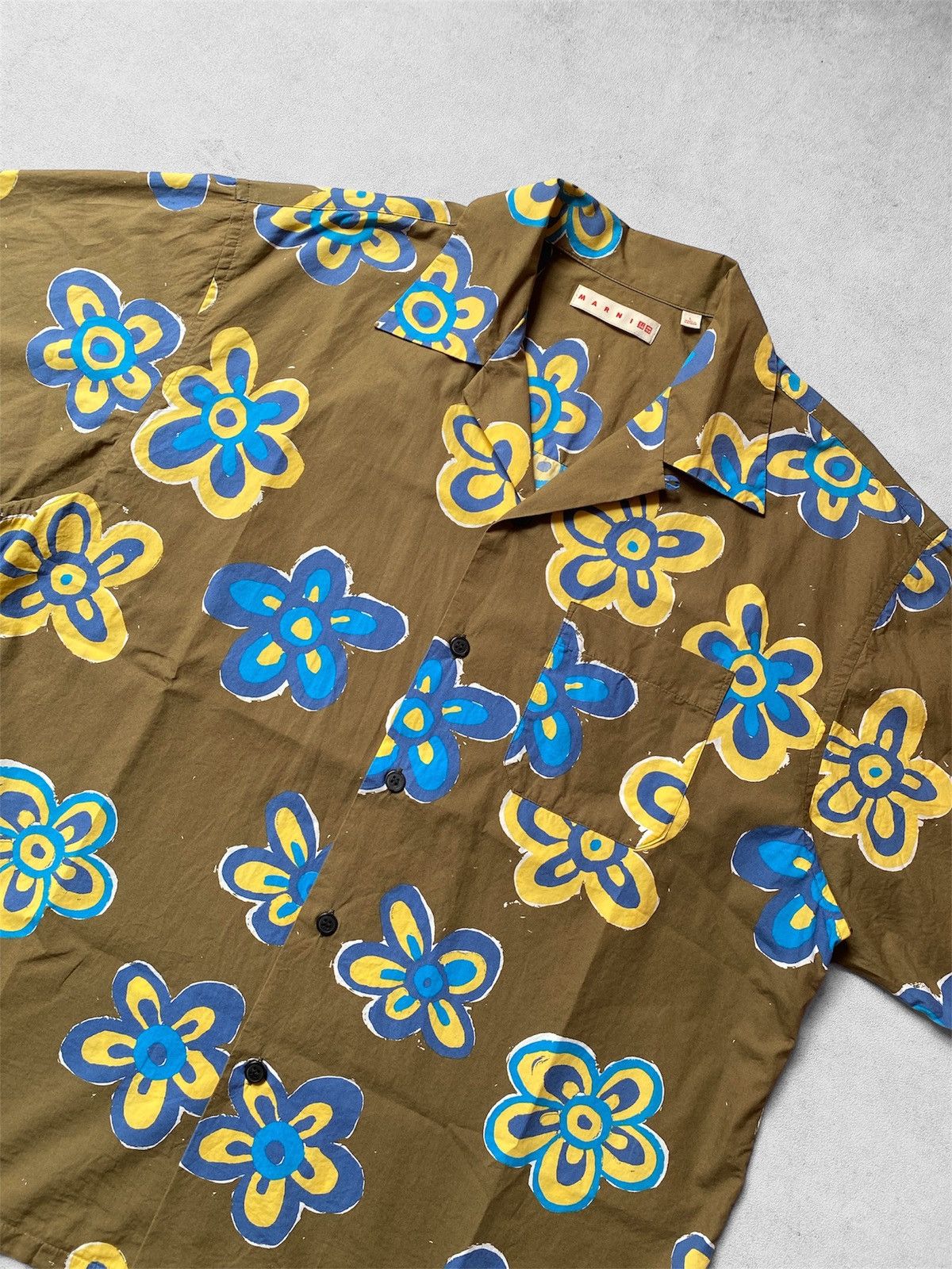Marni × Uniqlo Uniqlo x Marni Open Collar Shirt Flower Olive Size US L / EU 52-54 / 3 - 4 Thumbnail