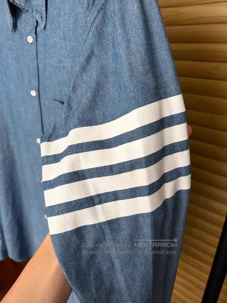 Thom Browne Thom Browne Denim Blue Shirt Size US XL / EU 56 / 4 - 5 Thumbnail