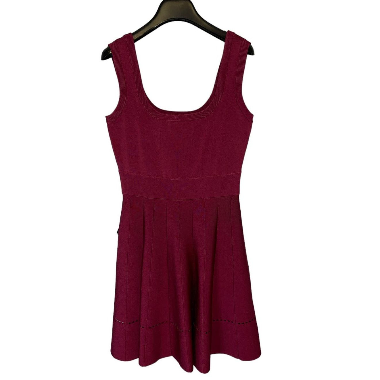 Herve Leger Herve Leger Paris Pleated Ponte Burgundy Mini Dress Size L Size L / US 10 / IT 46 - 2 Thumbnail
