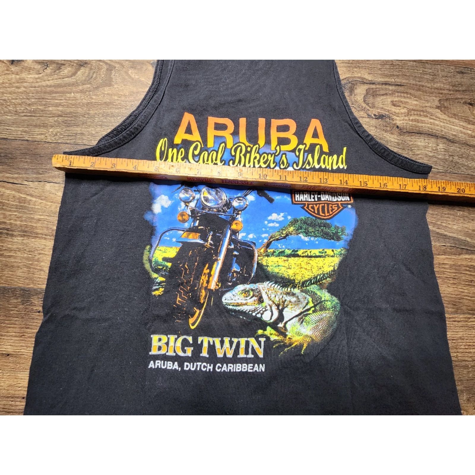 Harley Davidson VINTAGE Harley Davidson Tank Top T Shirt Mens M ARUBA DUTCH CARIBBEAN Iguana Black Size US M / EU 48-50 / 2 - 5 Thumbnail