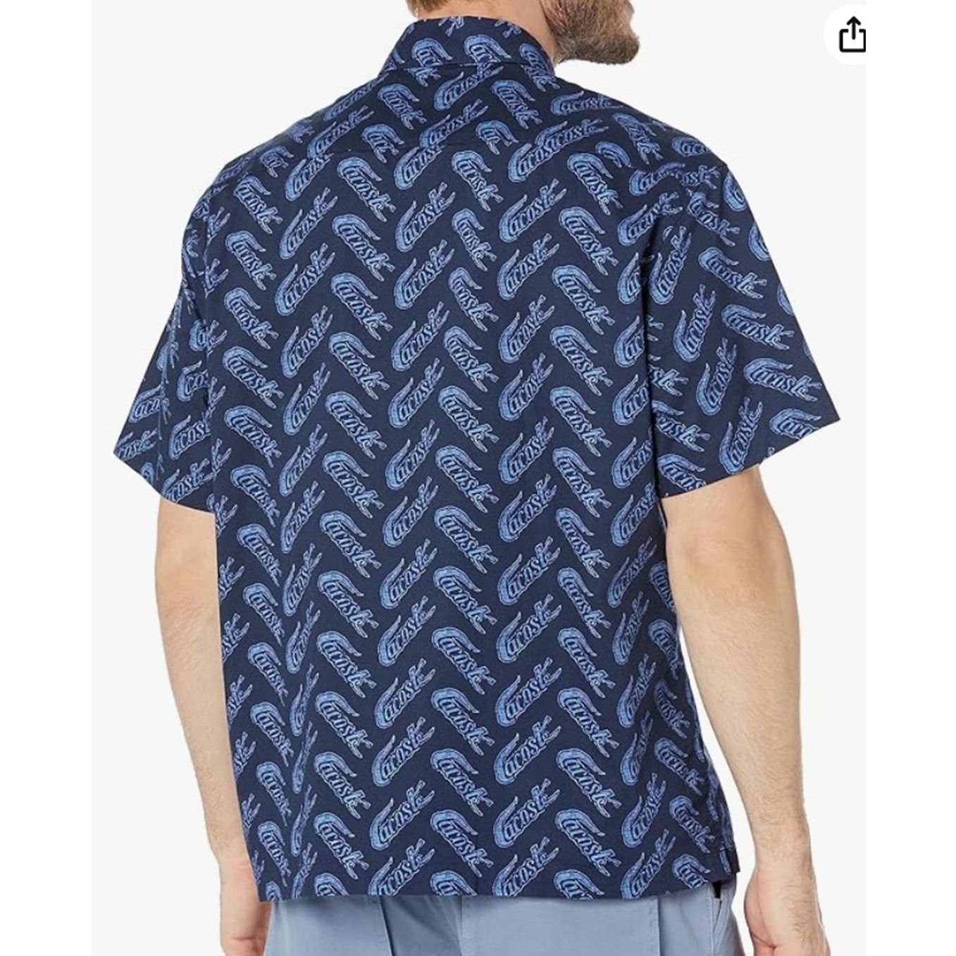 Lacoste Lacoste Short Sleeve Relax Button Shirt Lighthouse Blue M/L Size US L / EU 52-54 / 3 - 3 Thumbnail