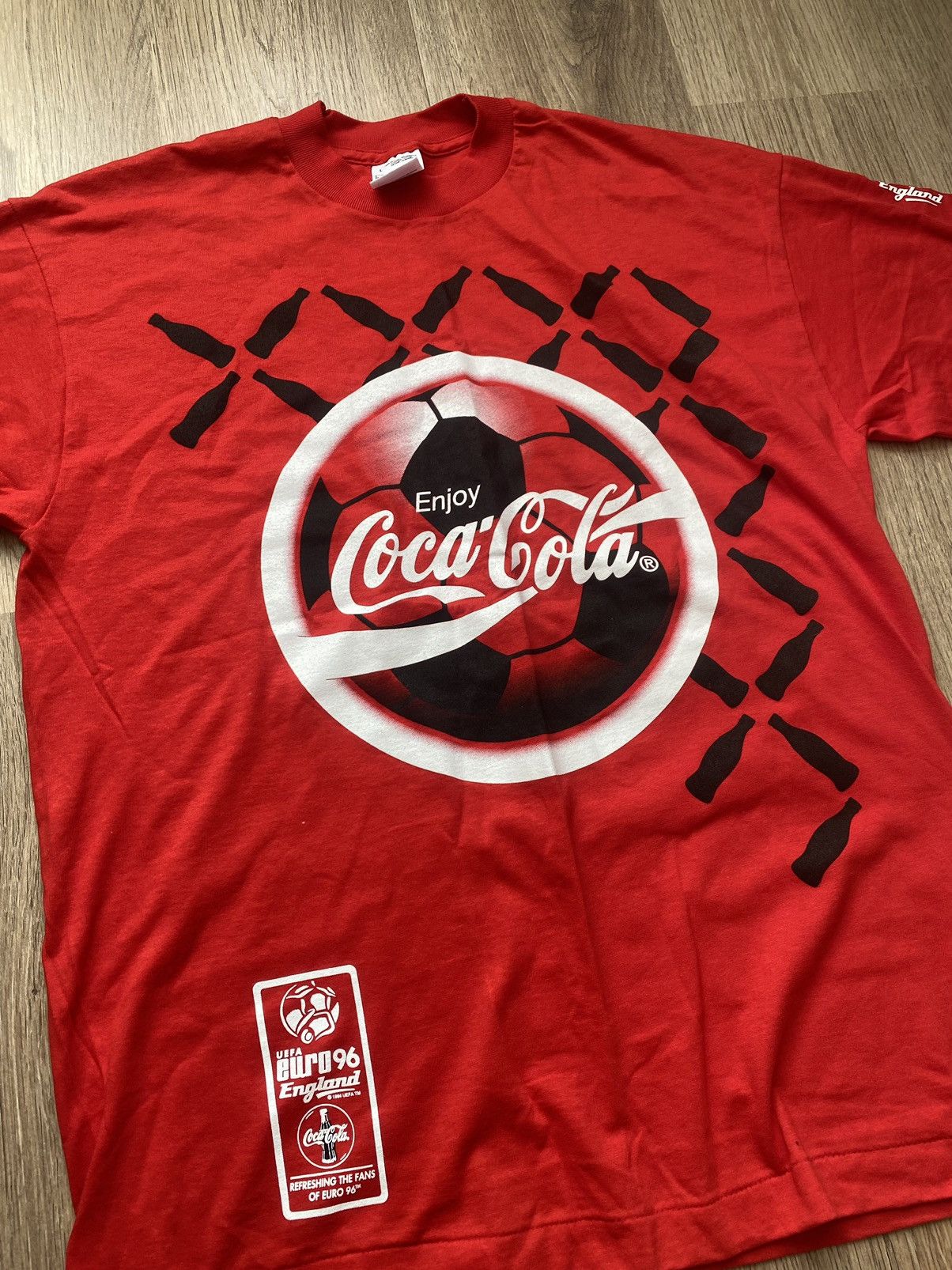 Vintage Vintage Screen Stars Coca Cola England Euro 96 T-Shirt Size US L / EU 52-54 / 3 - 2 Thumbnail