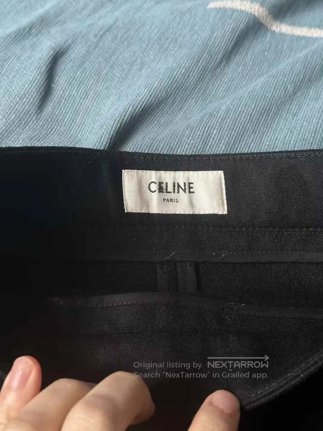 Other CELINE Black Wool Skirt with Triomphe Gold-Button Detail| Size 33" - 3 Thumbnail