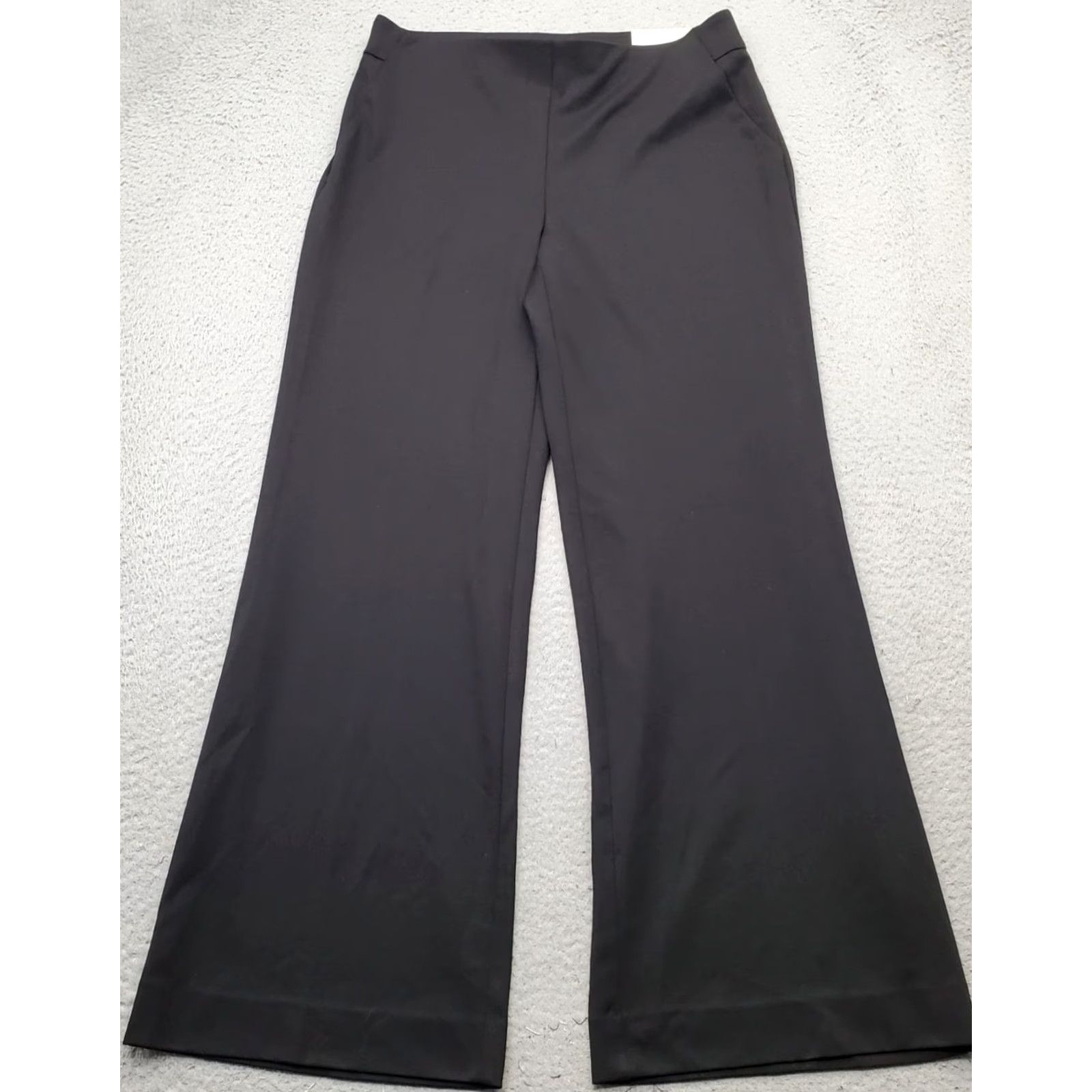 Vintage Chico's Trouser Pants Women 8 Black Ponte Stretch Relaxed Wide-Leg Pockets Shirt? Size 30" / US 8 / IT 44 - 2 Thumbnail