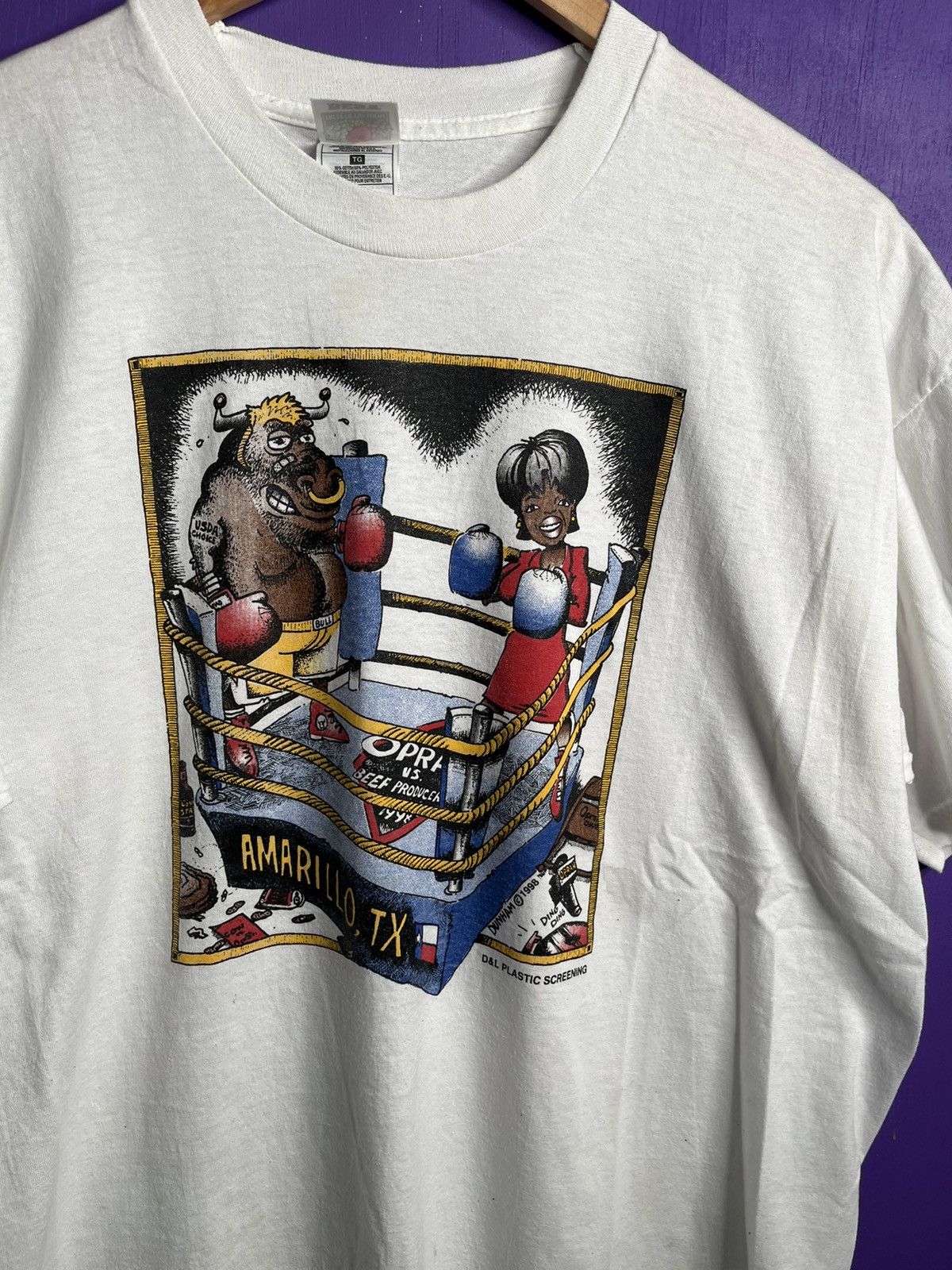 Vintage Vintage 1998 what’s the beef Oprah boxing tee Size US XL / EU 56 / 4 - 3 Thumbnail