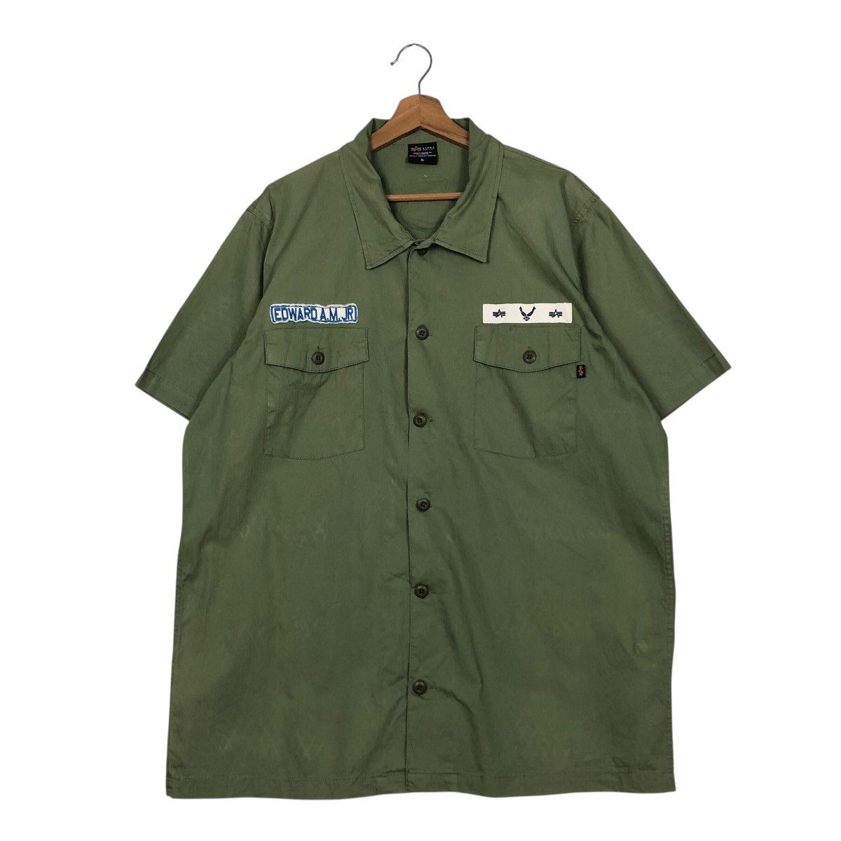 Alpha Industries 📌Vintage Work Shirt Jacket Alpha Industries Military Size US L / EU 52-54 / 3 - 2 Thumbnail